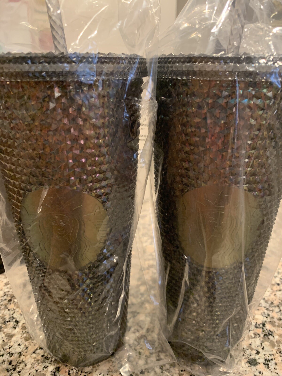 Starbucks Black Iridescent Studded Tumbler 24oz (x2) Lot Starbucks Black Iridescent Studded Tumbler 24oz (x2) Lot