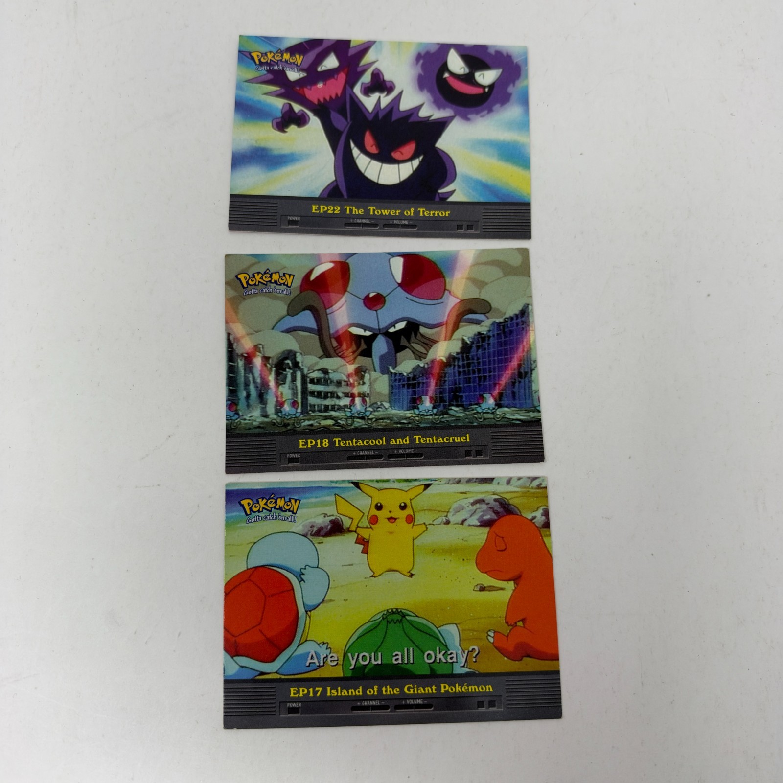 Vintage 2000 Topps Pokemon TV Animation Cards Lot 3 Pikachu Gengar Haunter