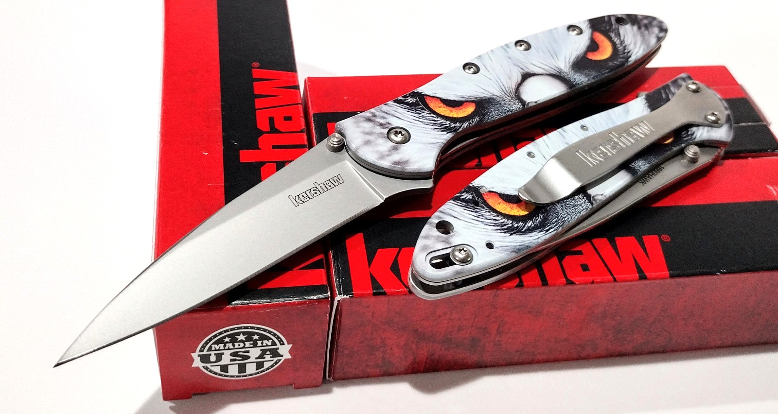 KERSHAW USA KS1660 Spring Open Assisted WHITE HAWK Hunting Folding Pocket Knife KERSHAW USA KS1660 Spring Open Assisted WHITE HAWK Hunting Folding Pocket Knife