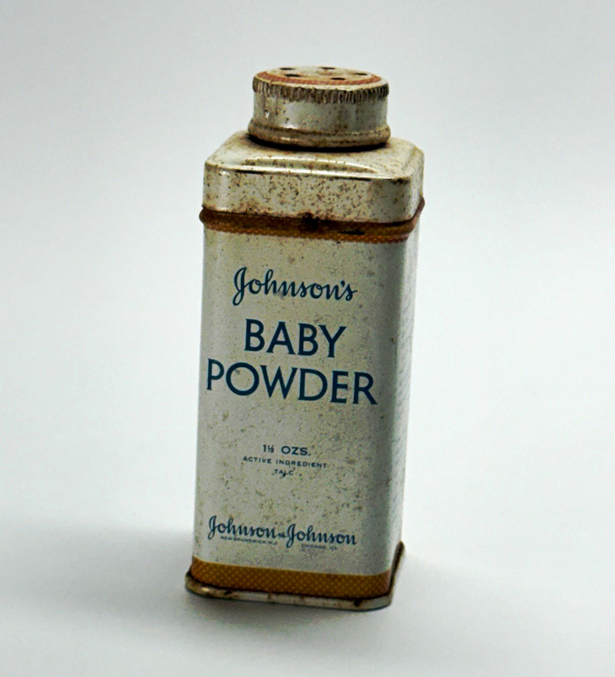Vintage 1950s Johnson\'s Baby Powder 1-1/2 Oz Full Mini Metal Tin J&J