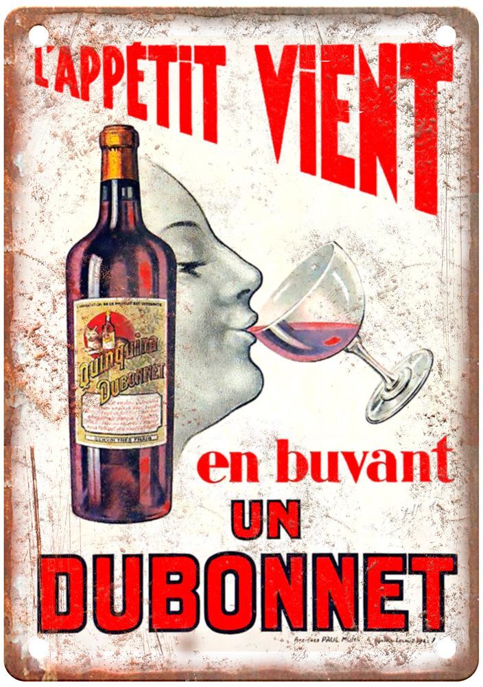 L'Appétit vient en buvant un Dubonnet Liquor Poster Retro Look Sign E983 L'Appétit vient en buvant un Dubonnet Liquor Poster Retro Look Sign E983