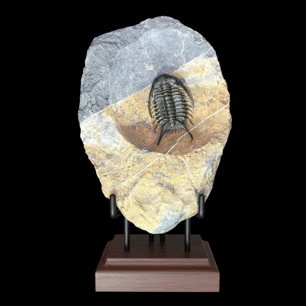 Rare Chlustinia keyserlingi Trilobite Fossil Morocco – Museum Quality Matrix