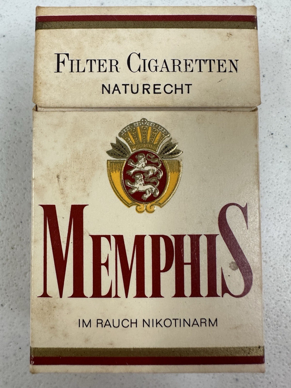 Vintage c1969 Memphis Naturecht Cigarette Pack Austria Tabak Empty Old Design