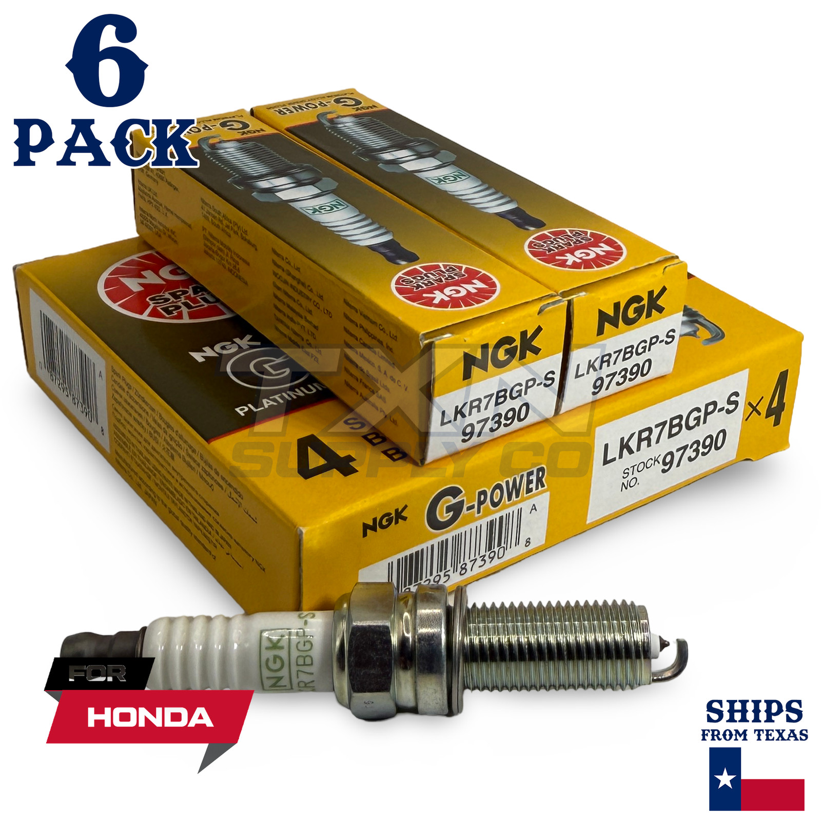 6 Pack NGK G-Power Spark Plugs 2011-2019 for Honda Pilot V6 3.5L