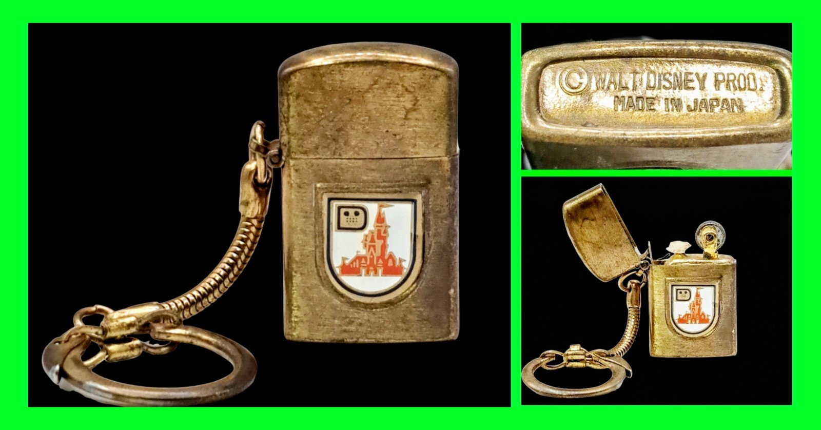 Extremely Rare Vintage 1960's Disneyland Miniature Keychain Lighter UNFIRED NOS 