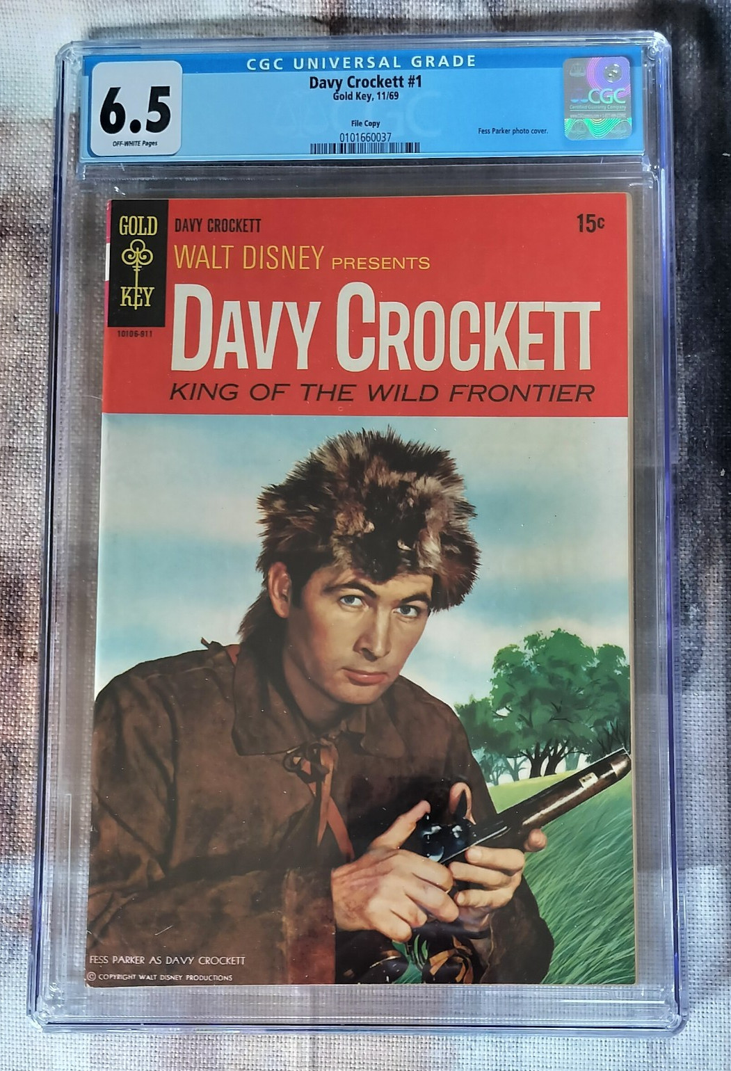VTG 1969 Davy Crockett #1 CGC 6.5 File Copy Photo Cover Off White Pages