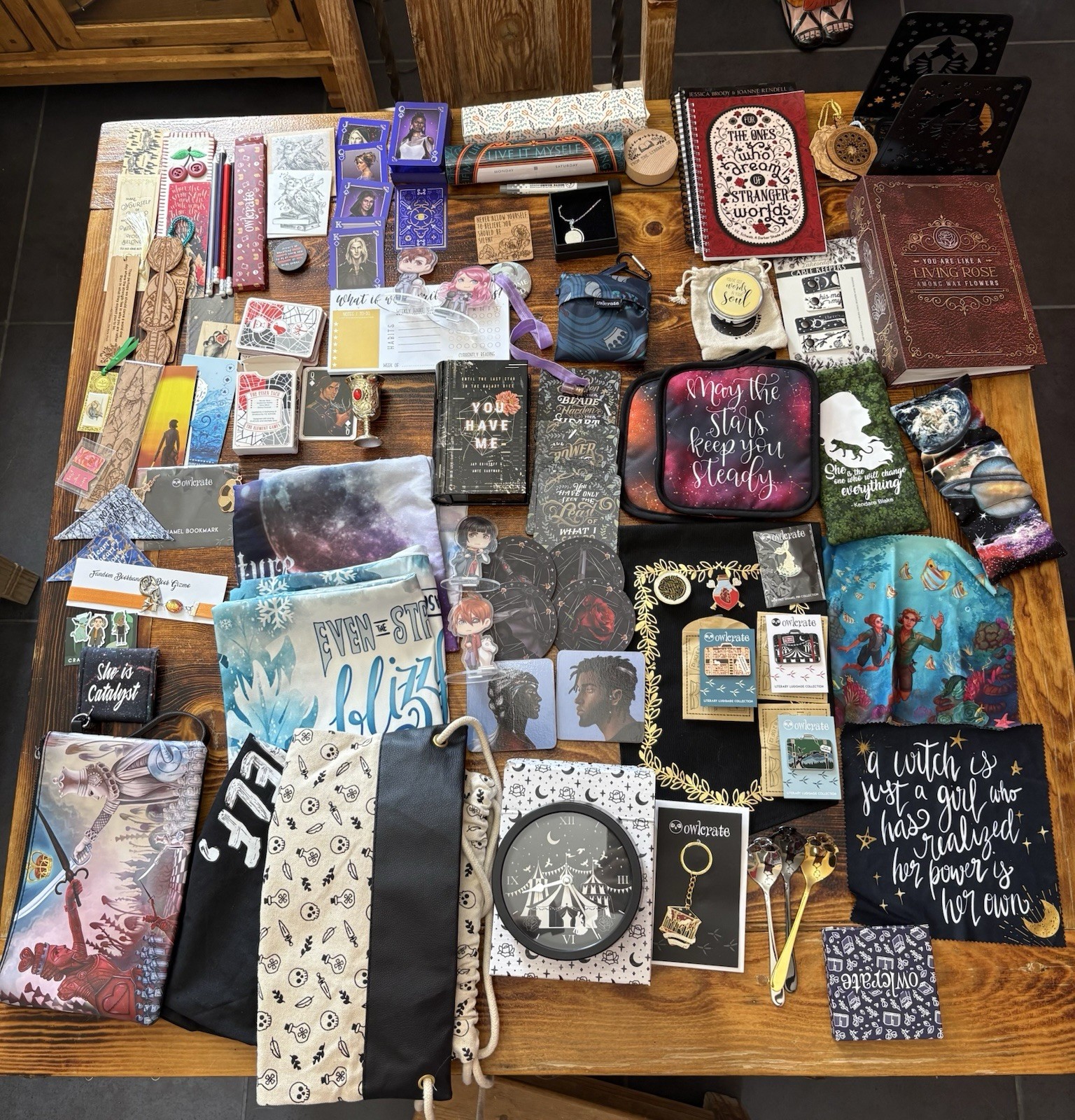Huge OwlCrate Bookish Merch Lot Of Fandom Accessories Items Collection YA