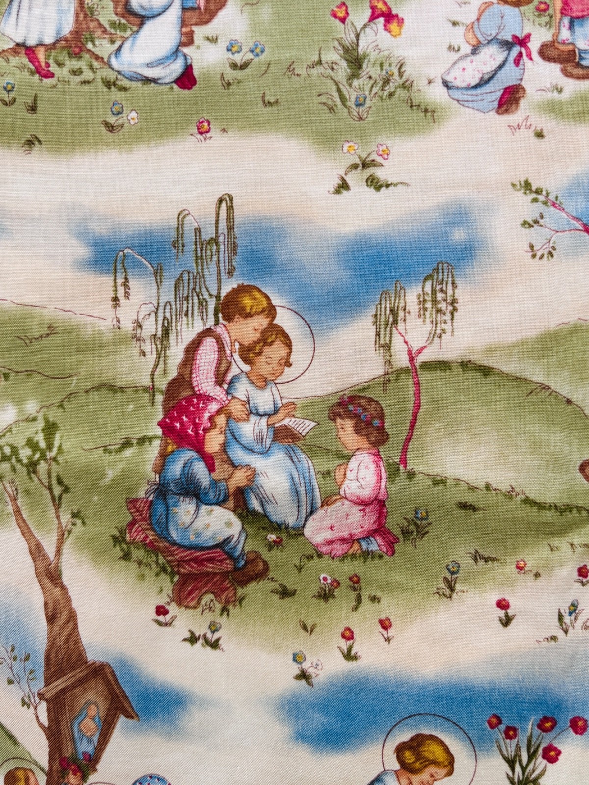 VTG ROBERT KAUFMAN RETRO CHILDREN&ANGELS STORY TIME 5829 COTTON 43\