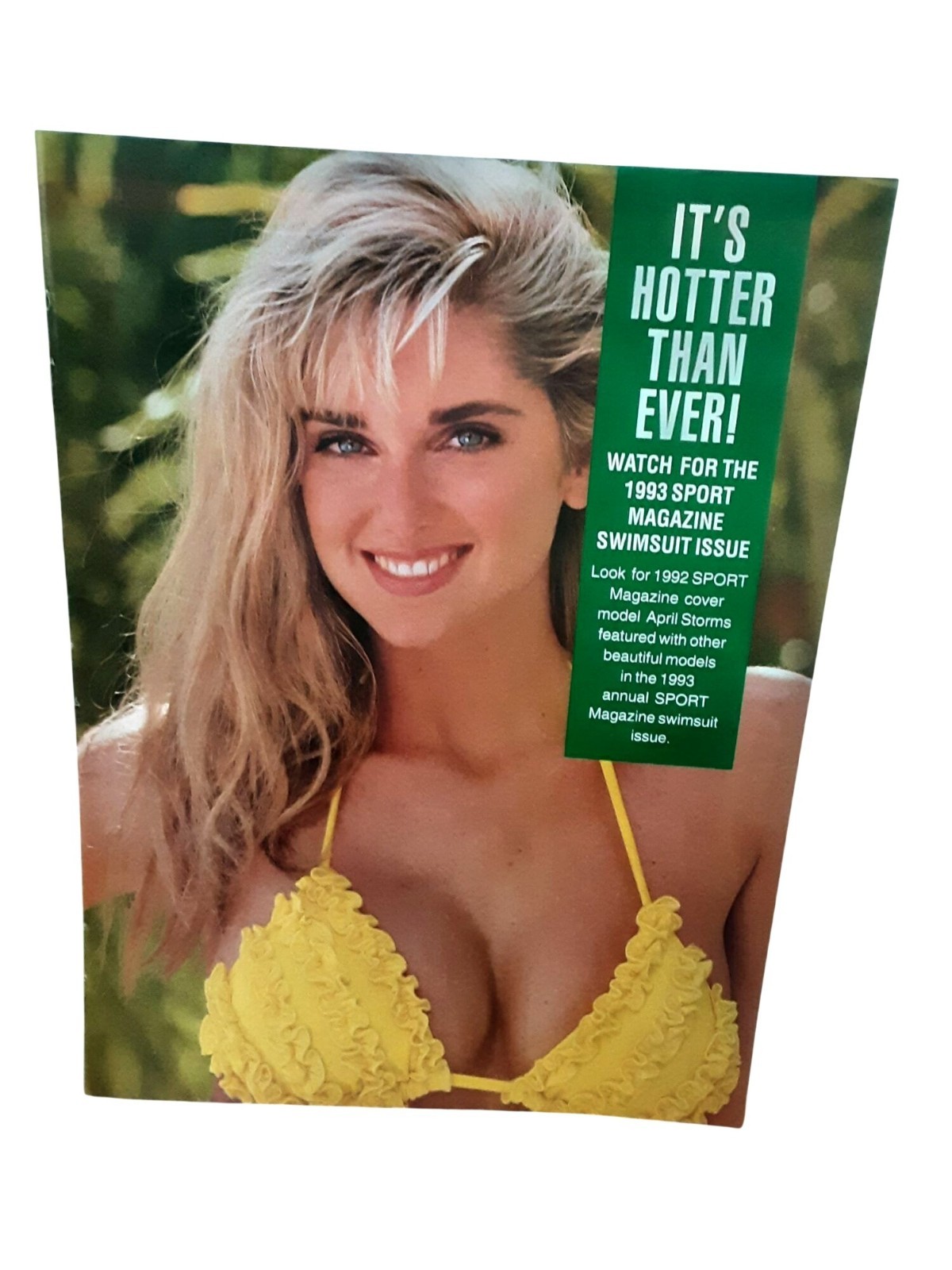 1992 April Storms Swimsuit Model Vintage Print Ad Sport Magazine 1992 April Storms Swimsuit Model Vintage Print Ad Sport Magazine