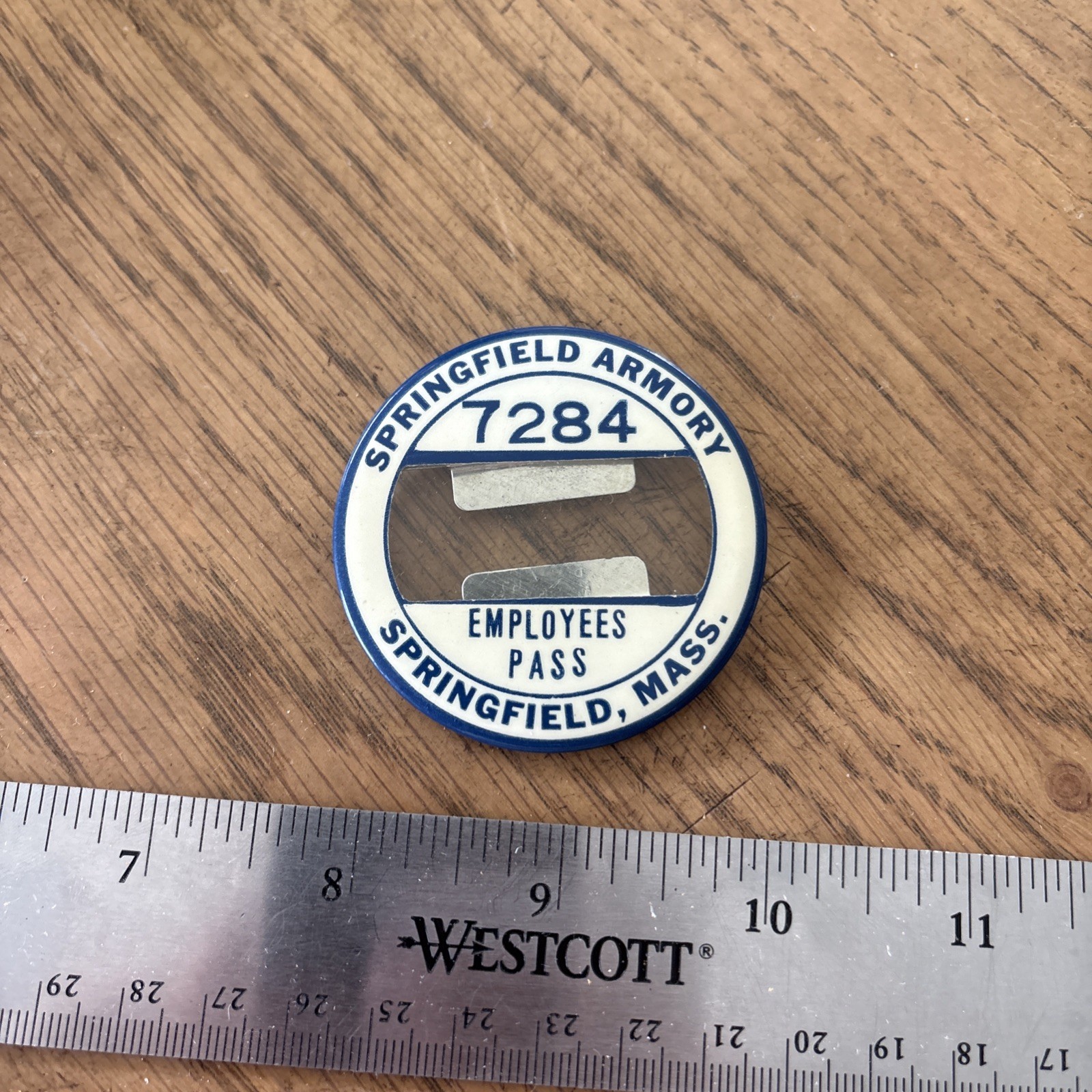 Rare VTG 1940\'s Springfield Armory Employee Pass Badge ID Pin Military History 4