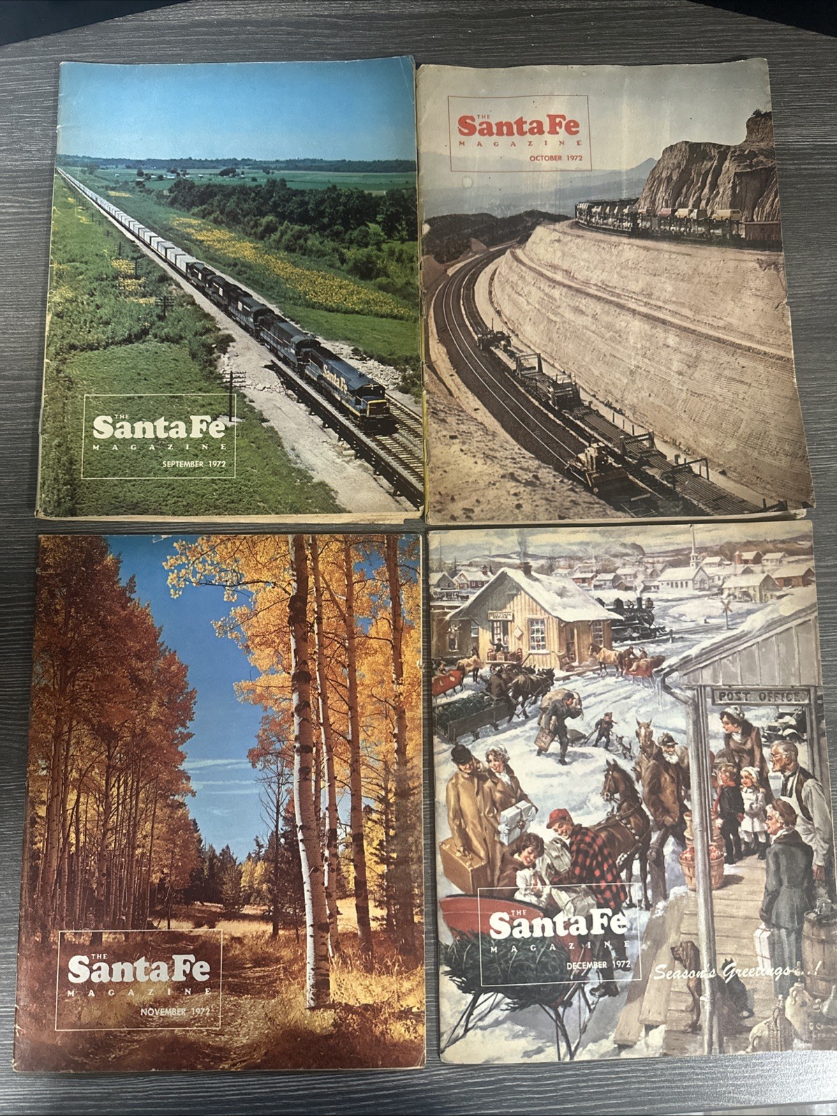 LOT OF 4 RARE 1972 The Santa Fe Railroad Employee Magazines Railway Train