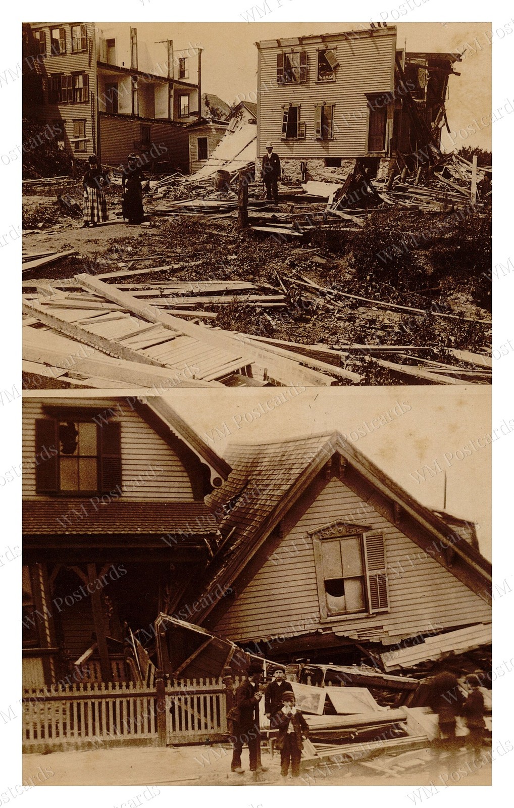 Lawrence Massachusetts 1890 Collapsed Houses Debris Standard Postcard Lawrence Massachusetts 1890 Collapsed Houses Debris Standard Postcard