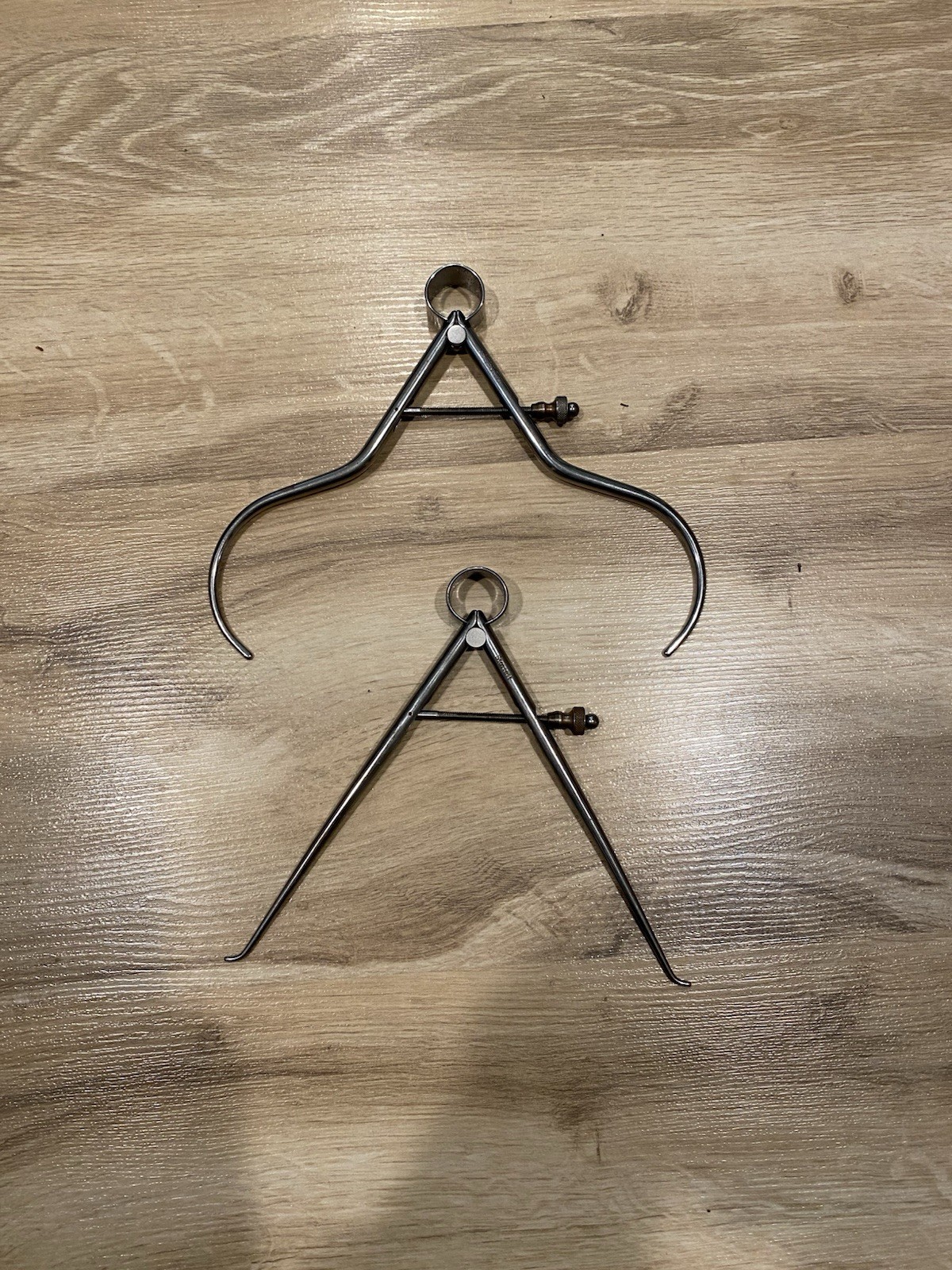 (2) L. S. Starrett Round Leg Spring Calipers  6 1/2\