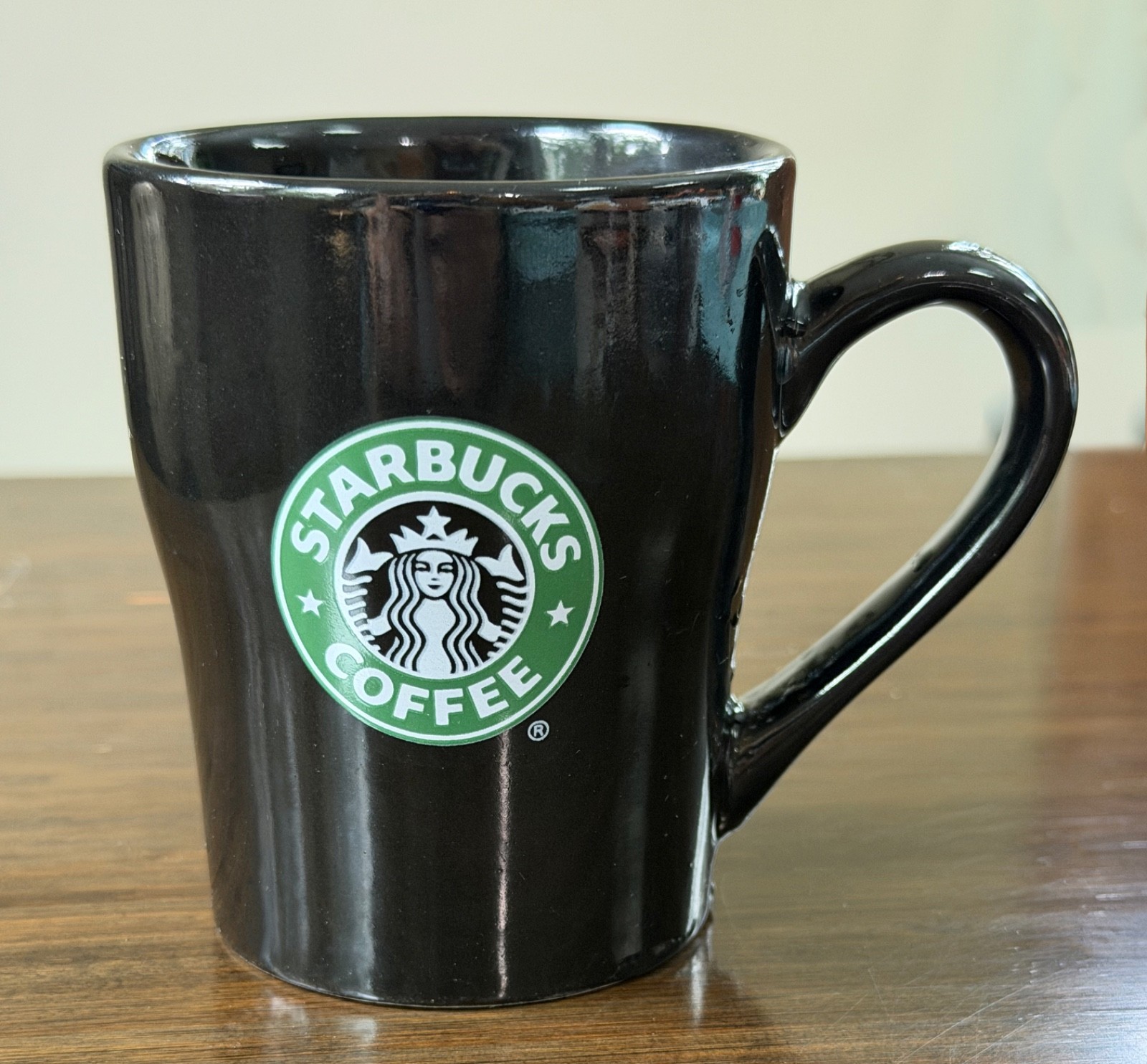 Vintage 2008 Collectible Starbucks Black Coffee Mug Cup With Mermaid Logo 8oz