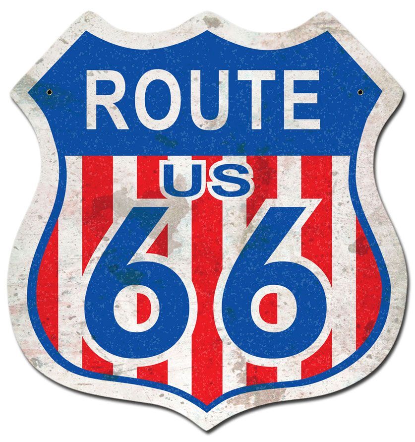 ROUTE 66 RED WHITE BLUE SHIELD 15\ ROUTE 66 RED WHITE BLUE SHIELD 15\