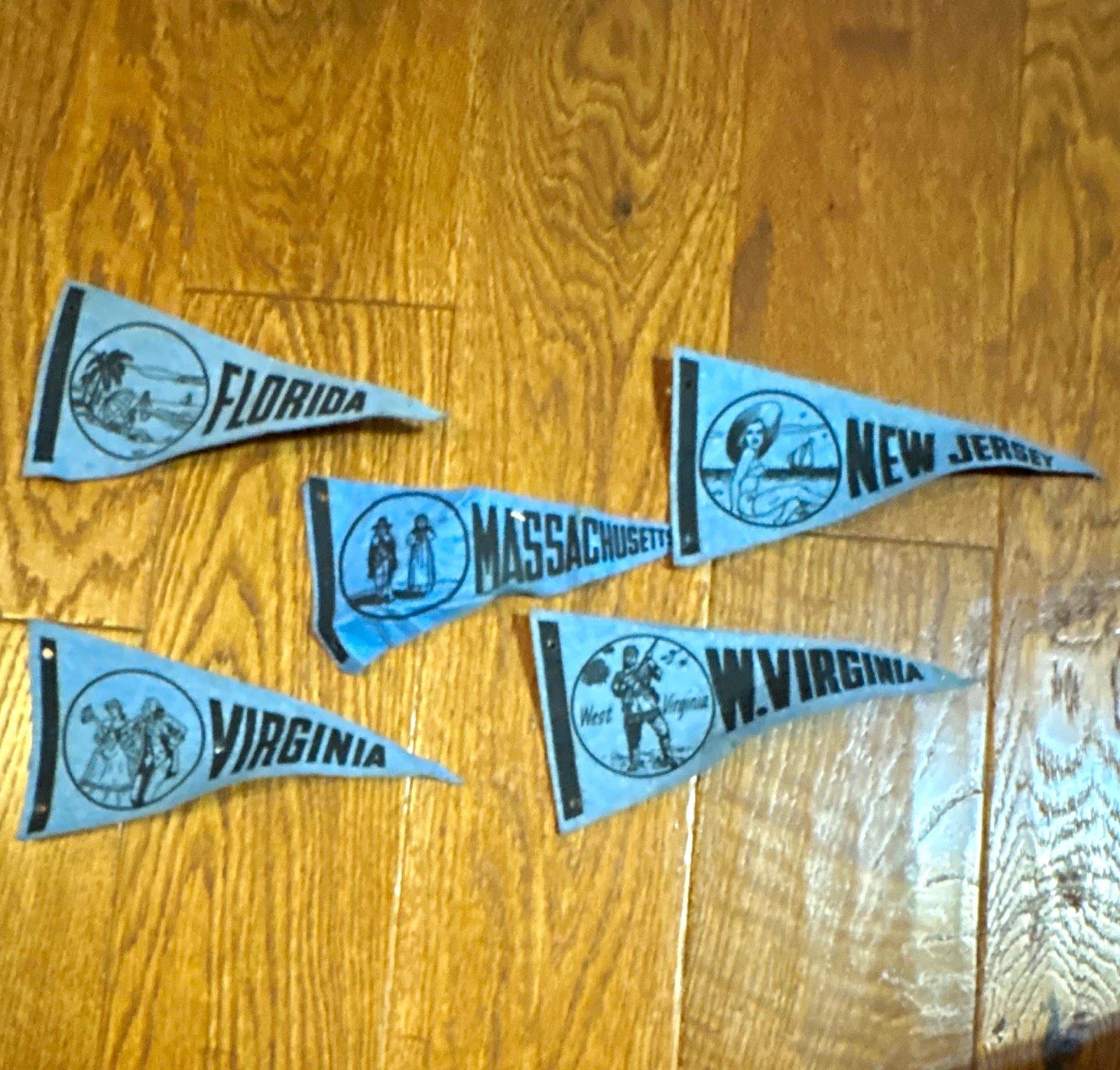 Vintage State Souvenir Pennants Lot of 5 Florida NJ MA VA West Virginia Vintage State Souvenir Pennants Lot of 5 Florida NJ MA VA West Virginia