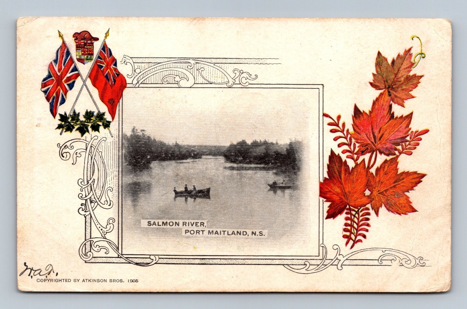 1905 Salmon River Port Maitland NS Canada Real Photo Postcard Atkinson Bros 1905 Salmon River Port Maitland NS Canada Real Photo Postcard Atkinson Bros