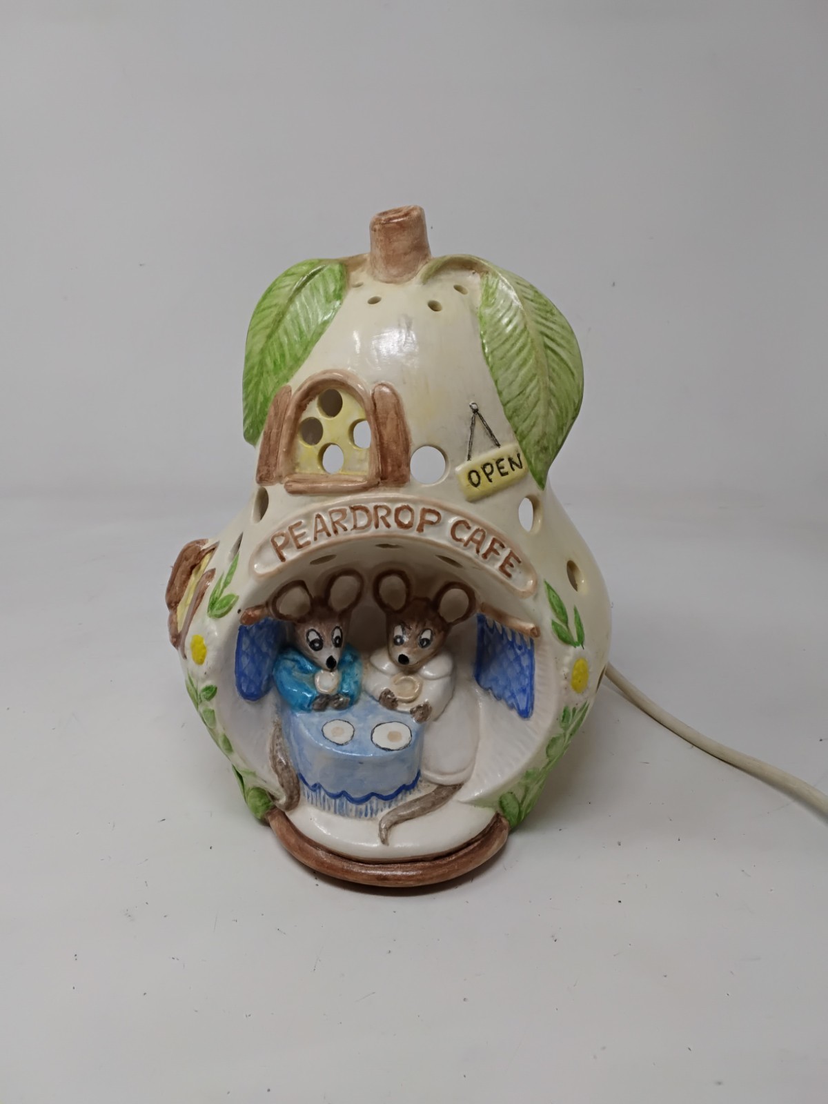 Vintage Derek Fowler Piggery Pottery ‘Pear Drop Cafe’ Childs Night Light 1988