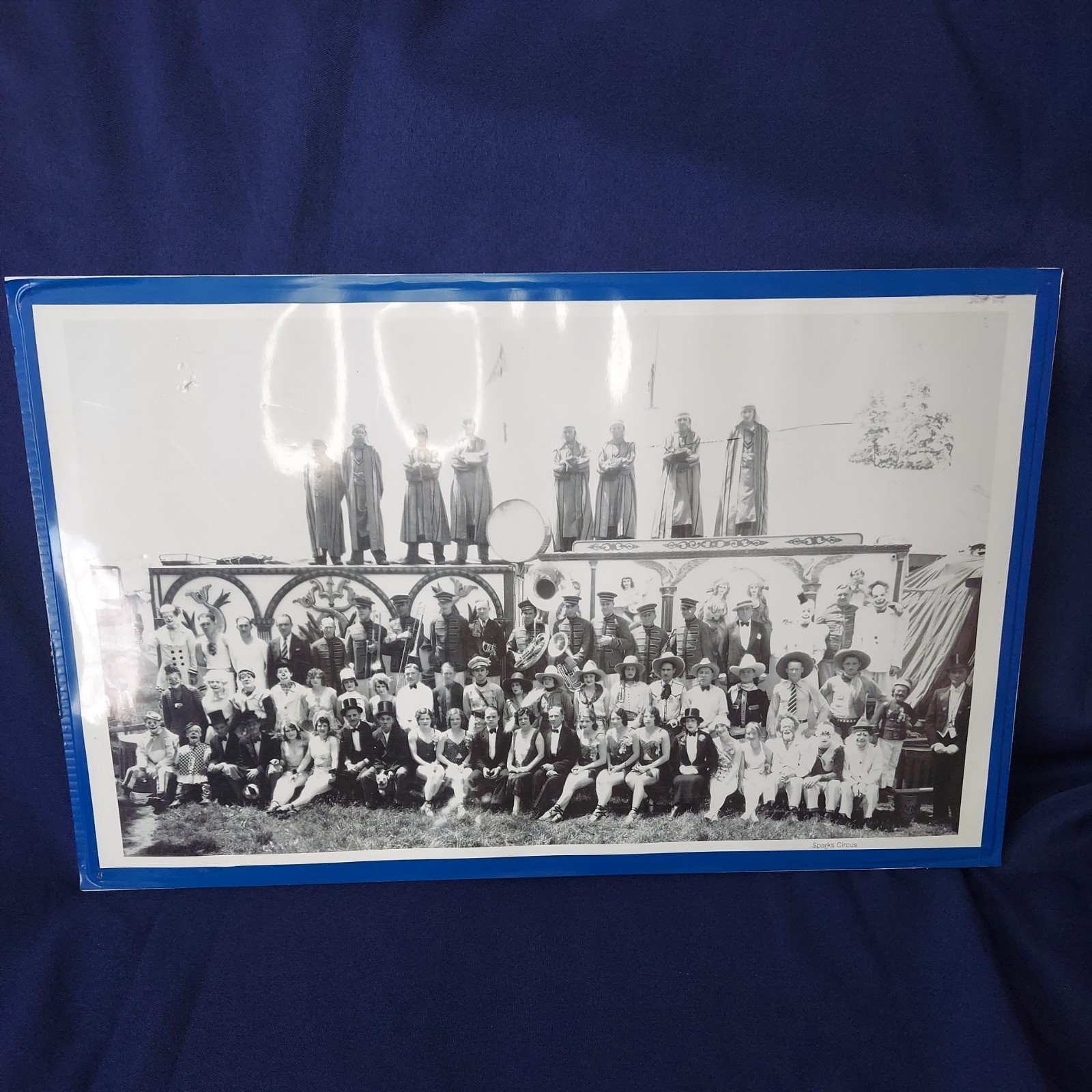 Vintage Circus Clowns, Cowboys, and Sheikh Photo early 1900s 20x12