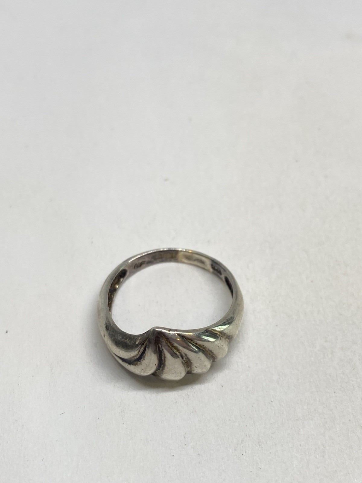 3g SIZE 7 ABSTRACT SHELL STERLING SILVER STAMPED FINE MODERNIST STAMPED 925