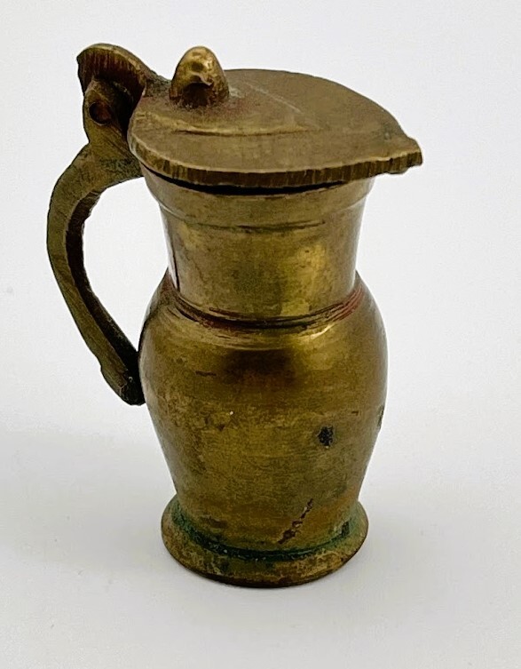 Vintage Miniature Solid Brass Pitcher Doll House Dollhouse Decor Primitive