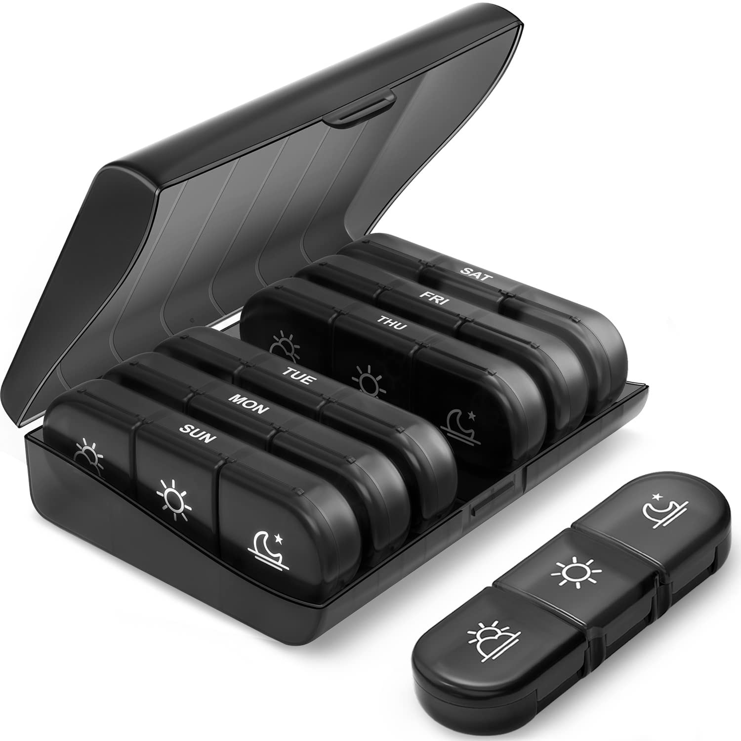 PULIV Weekly Pill Organizer 3 Times a Day Portable Travel Pill Box 7 Day with... PULIV Weekly Pill Organizer 3 Times a Day Portable Travel Pill Box 7 Day with...