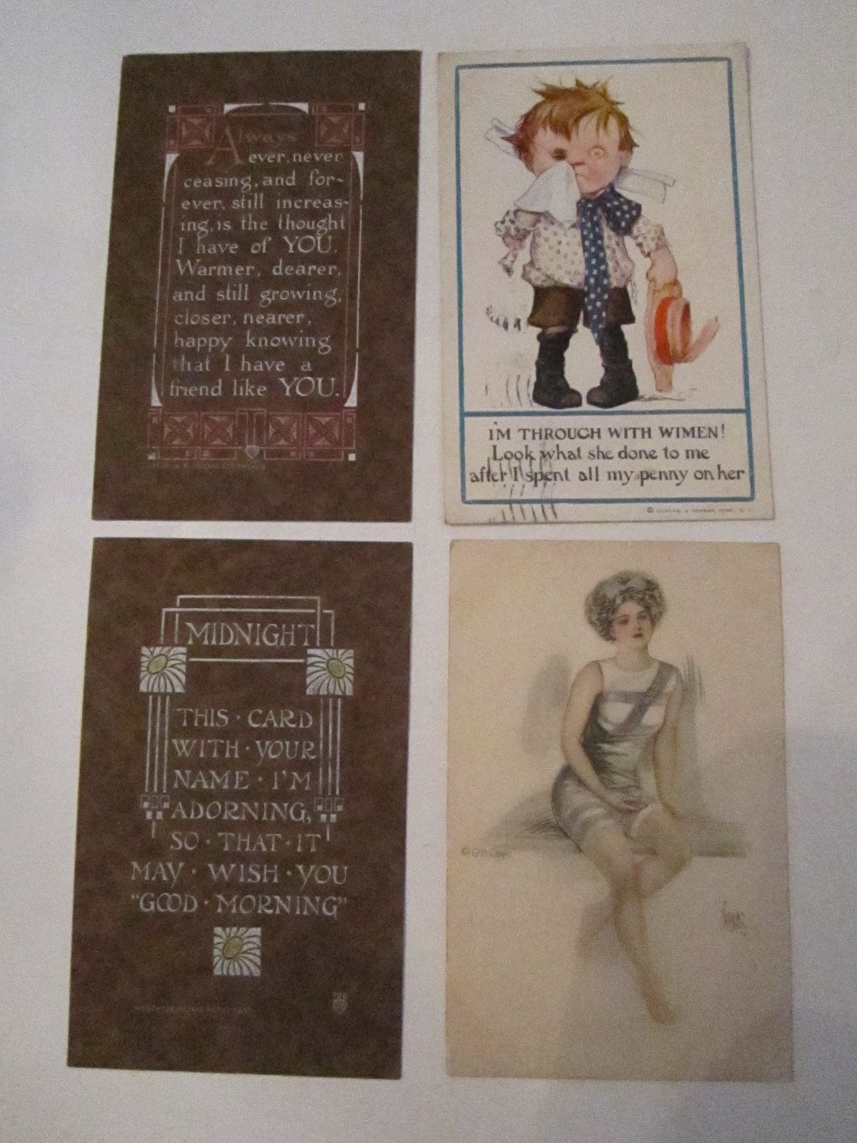 20 VINTAGE POSTCARDS - VARIOUS ARTISTS - PRE 1911 - COLLECTIBLE - LOT B TUB ABC