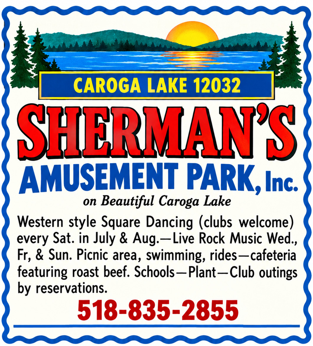 Vintage Sherman\'s Amusement Park Ad Magnet - Caroga Lake New York