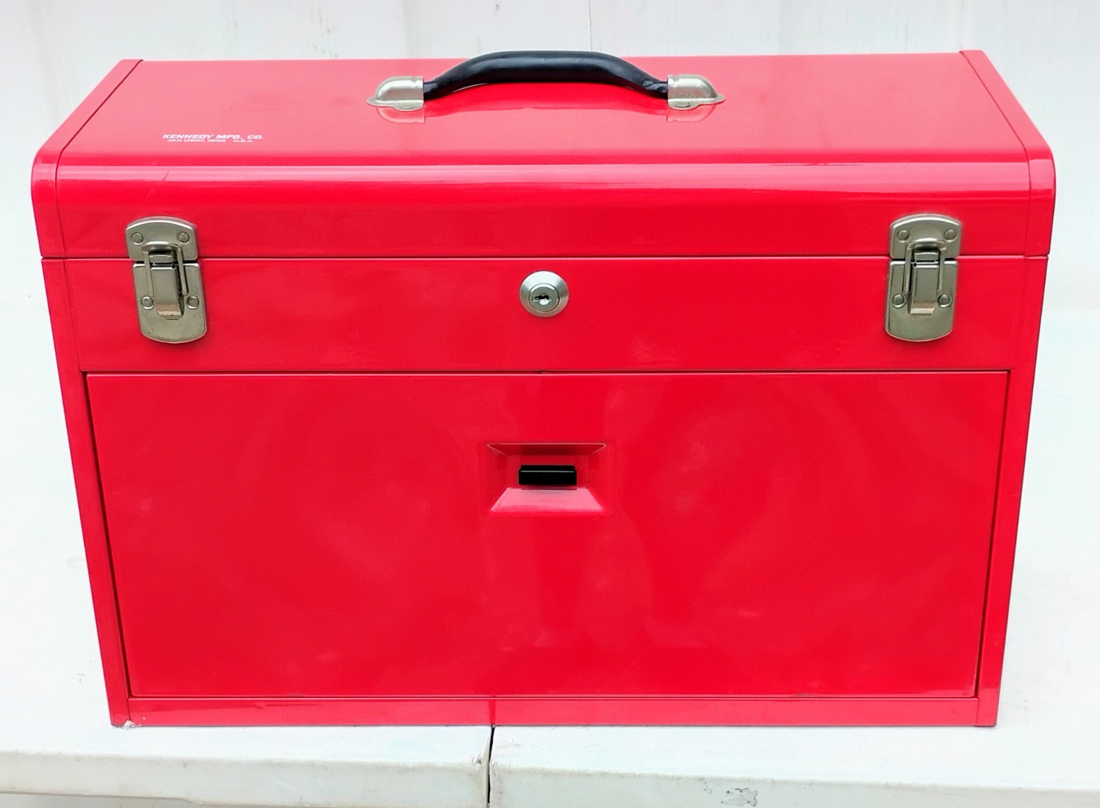 KENNEDY MACHINIST TOOL BOX RED 7 DRAWER MODEL 520  1 KEY CHEST USA GOVT SURPLUS