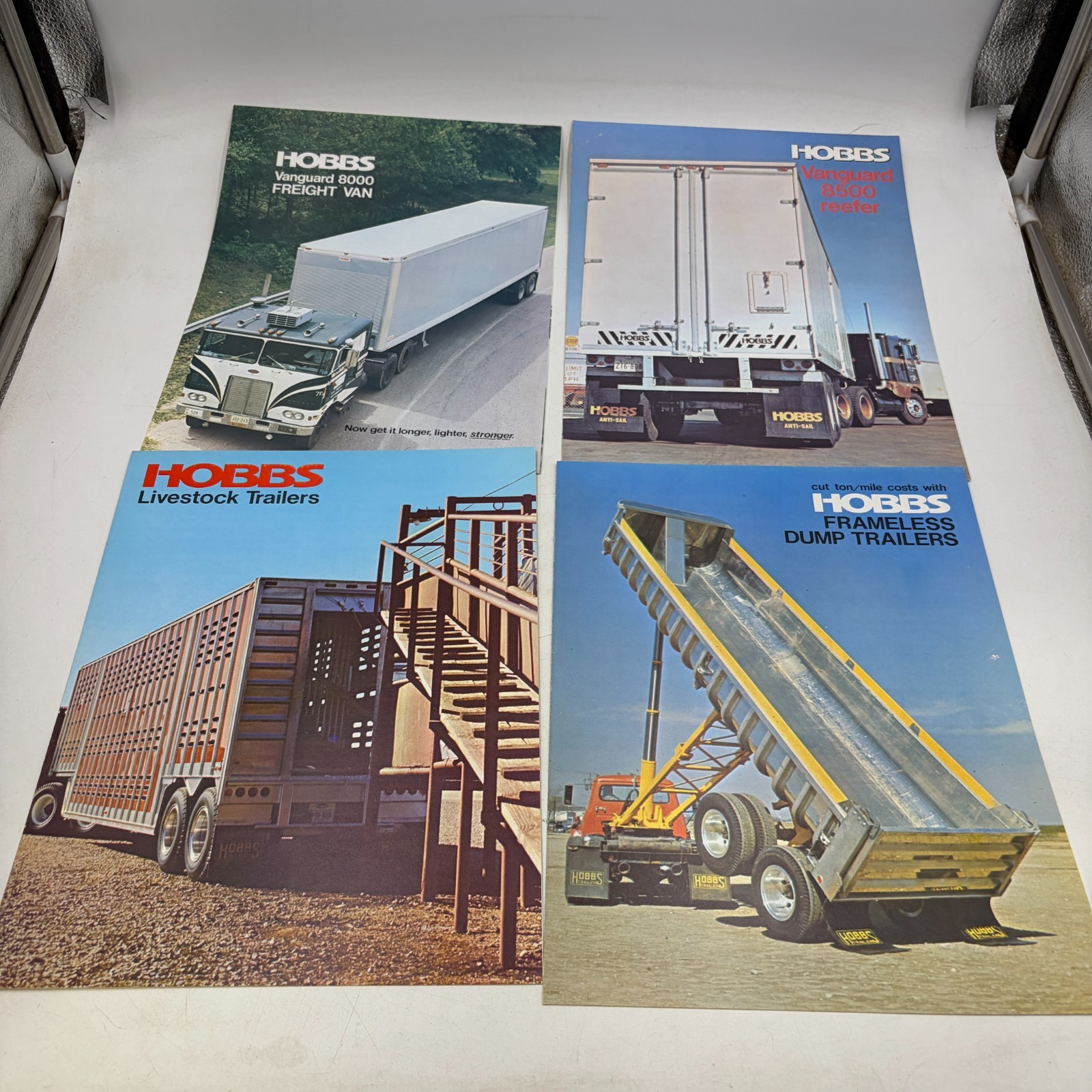 Vintage Hobbs Semi Trailer Brochure Lot 4 Vanguard 8000 8500 Livestock Dump Truc