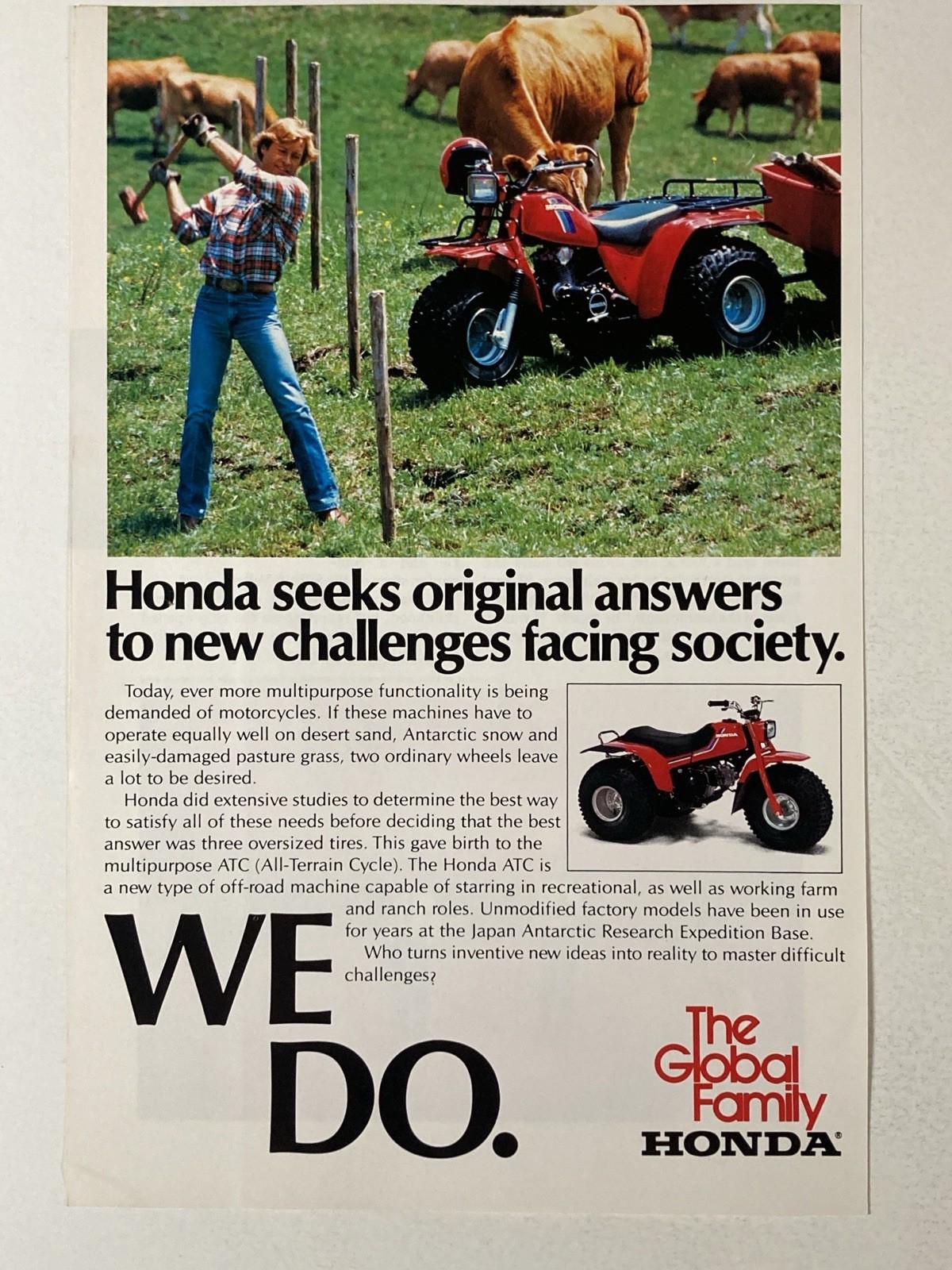 1982 Honda ATC Motorcycle Print Ad Multipurpose All Terrain Cycle 1982 Honda ATC Motorcycle Print Ad Multipurpose All Terrain Cycle