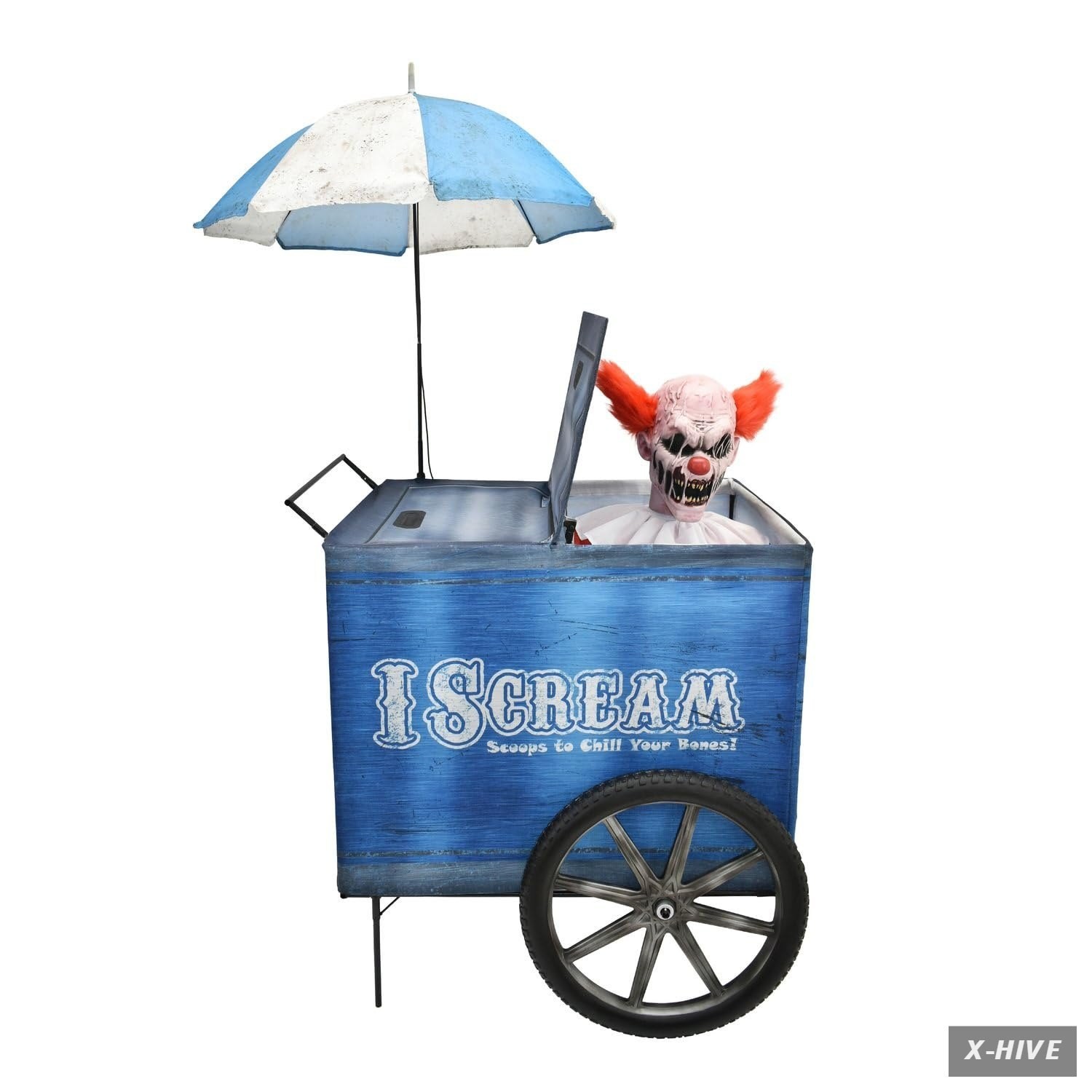 6-Ft. I Scream Clown Cart Halloween Animatronic