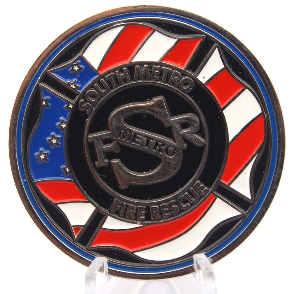 South Metro Fire Rescue SMFR Firefighter Challenge Coin 1.75\