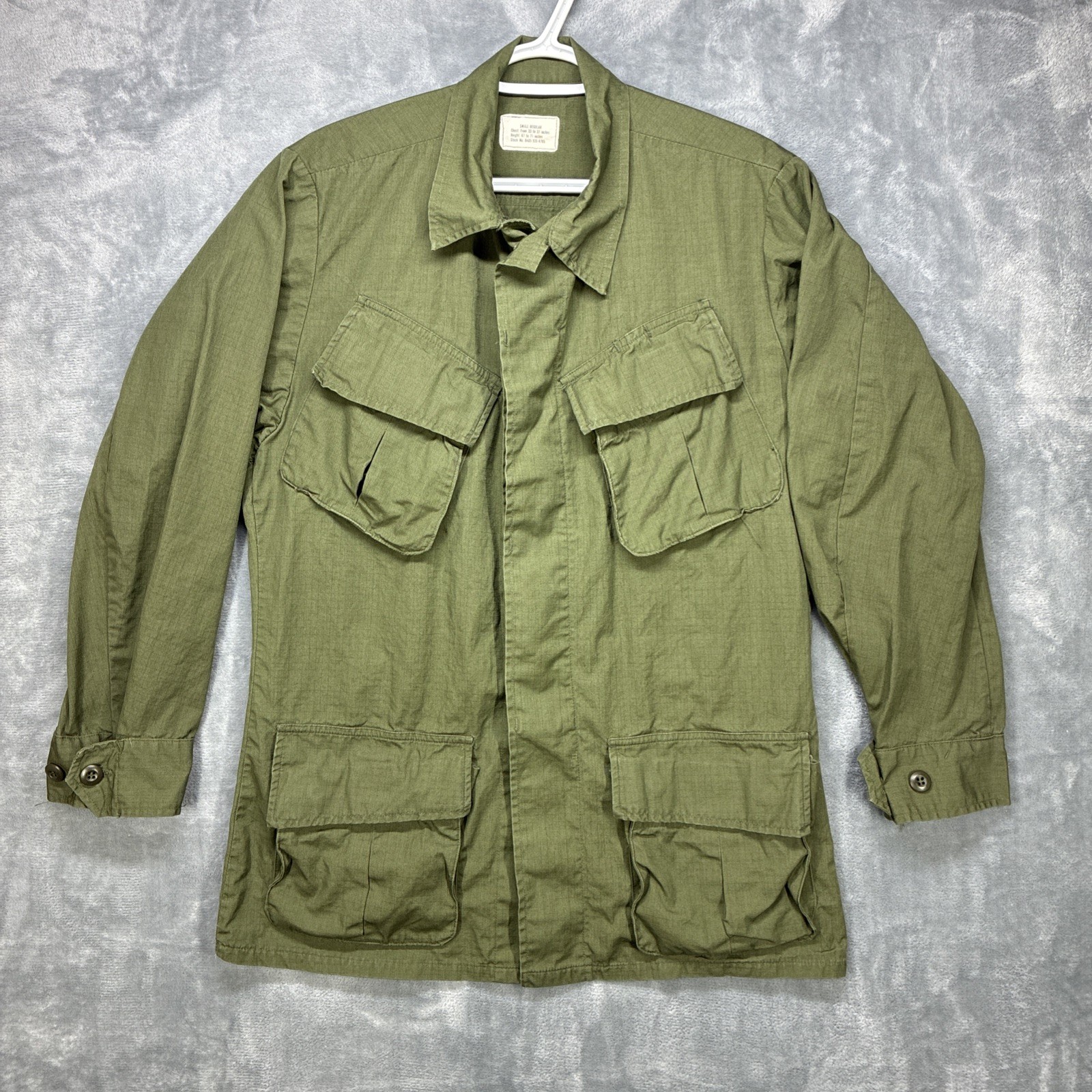 Vtg 1969 Vietnam US Army Jungle Jacket Slant Pocket Ripstop OG-107 Small Long Vtg 1969 Vietnam US Army Jungle Jacket Slant Pocket Ripstop OG-107 Small Long