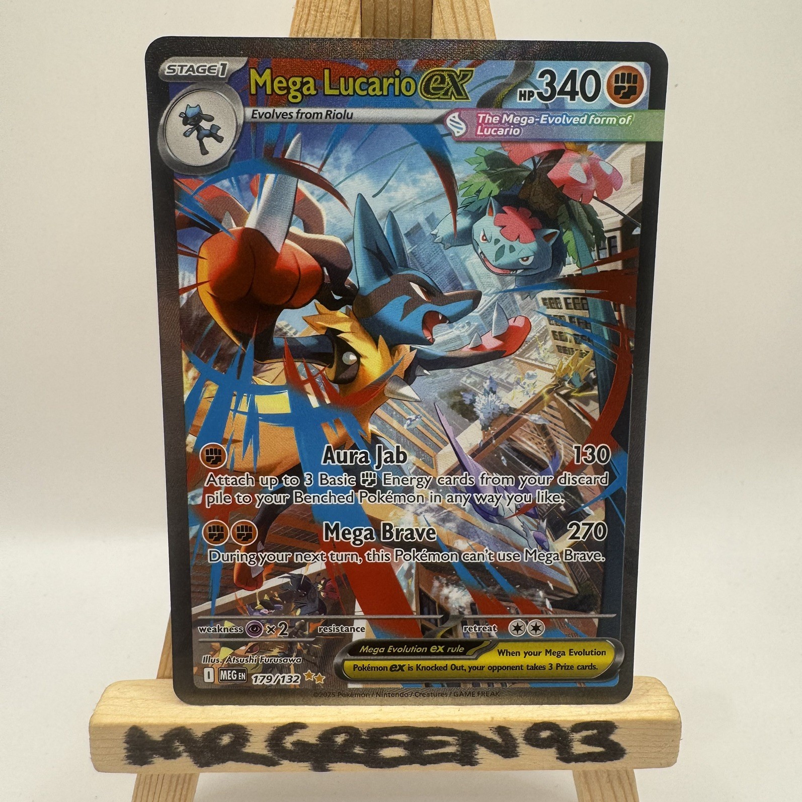 Pokémon TCG Mega Lucario EX Card 179/132 English Rare Pack Fresh HOLO * MINT * Pokémon TCG Mega Lucario EX Card 179/132 English Rare Pack Fresh HOLO * MINT *