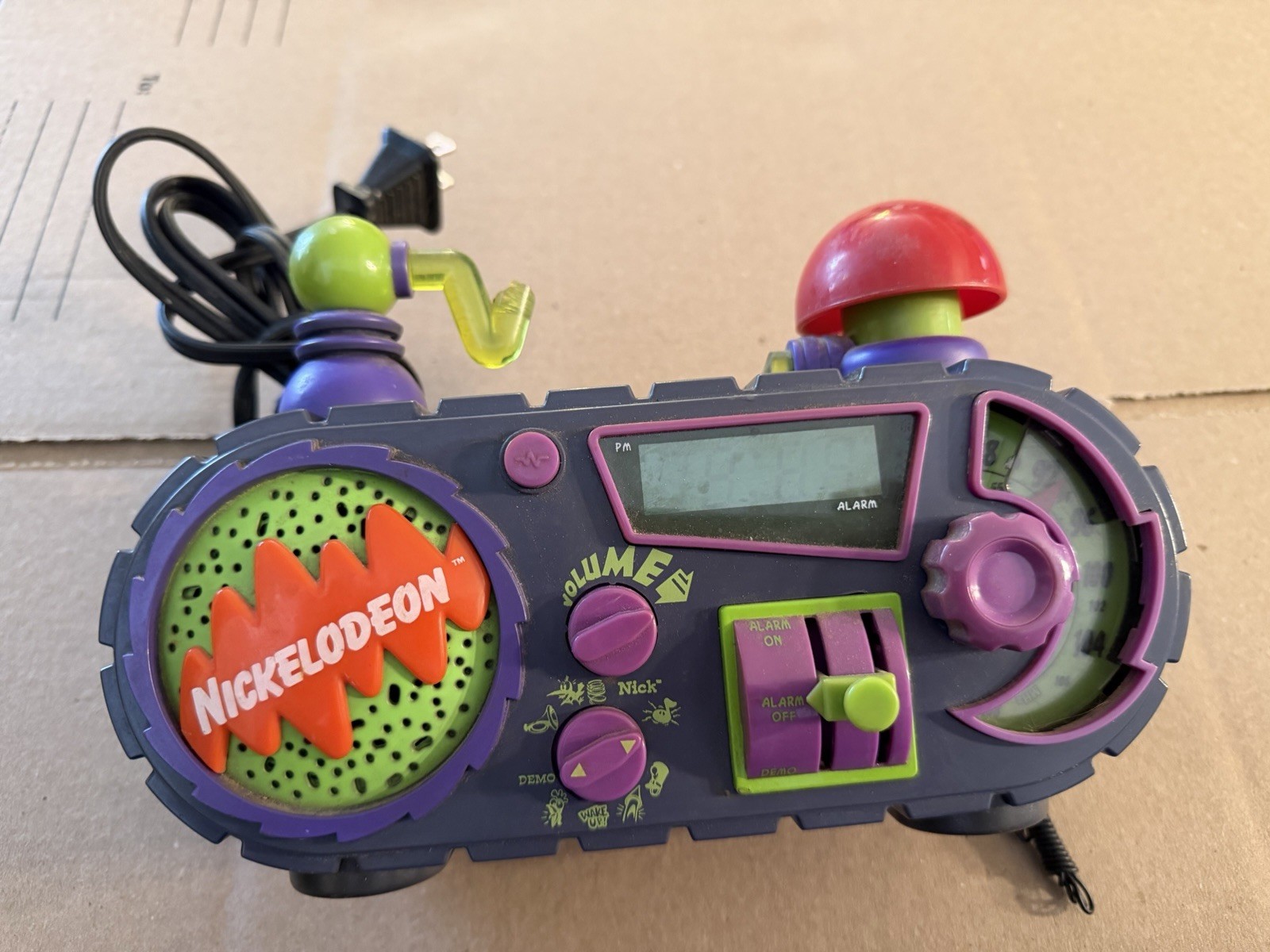 Vintage Nickelodeon 1995 Time Blaster Rise & Slime AlarmClock Radio Tested Works