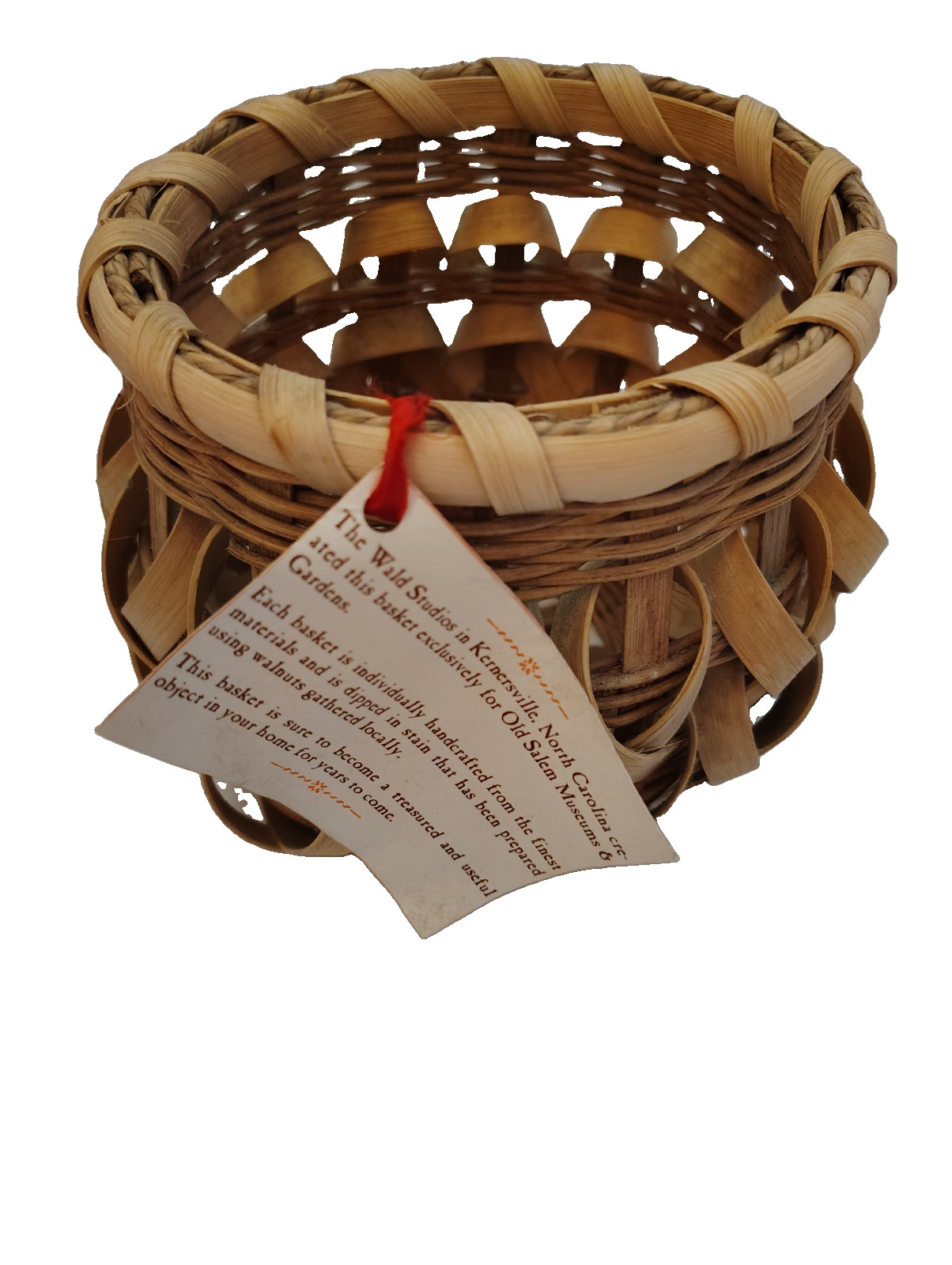 The Wald Studios Handcrafted Basket Old Salem Museums Gardens Kernersville NC The Wald Studios Handcrafted Basket Old Salem Museums Gardens Kernersville NC