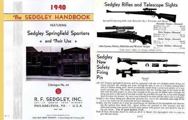 Sedgley 1940 Handbook & Custom Gun Catalog #48 (Phil., PA)