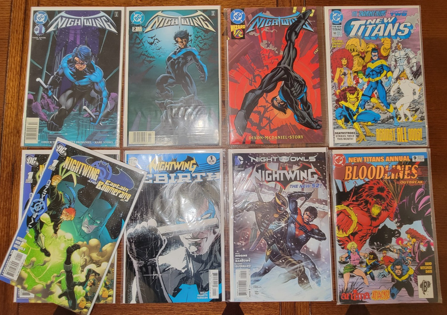 DC COMICS LOT: NIGHTWING 8 ISSUES (1996) #1 2 1/2 BOOMERANG 1 REBIRTH 1 9 TITANS