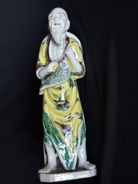 Antique Chinese Porcelain Fisherman Figurine Figure Statue Quin Dynasty Antique Chinese Porcelain Fisherman Figurine Figure Statue Quin Dynasty