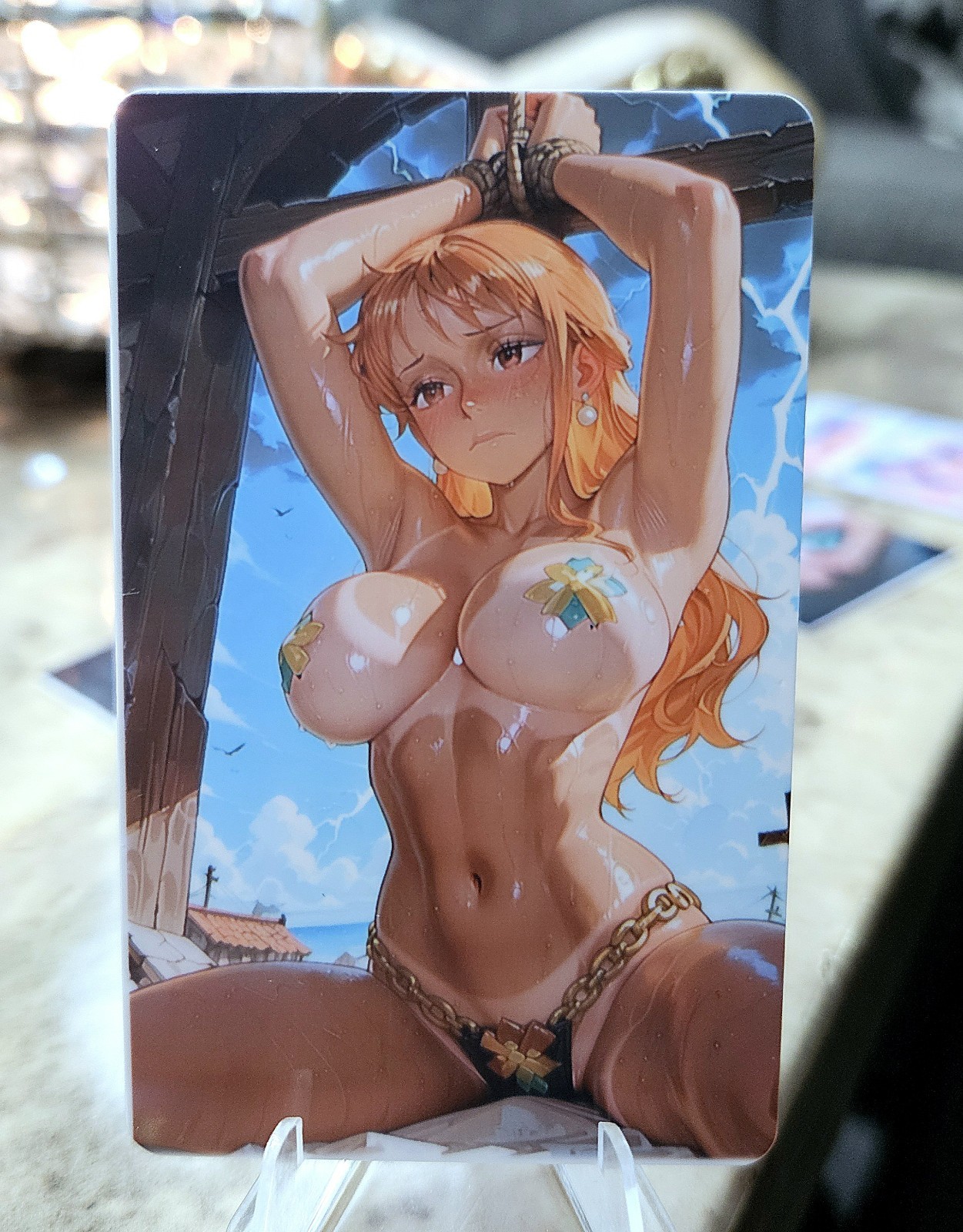 Nami Plastic Waifu Trading Card One Piece
