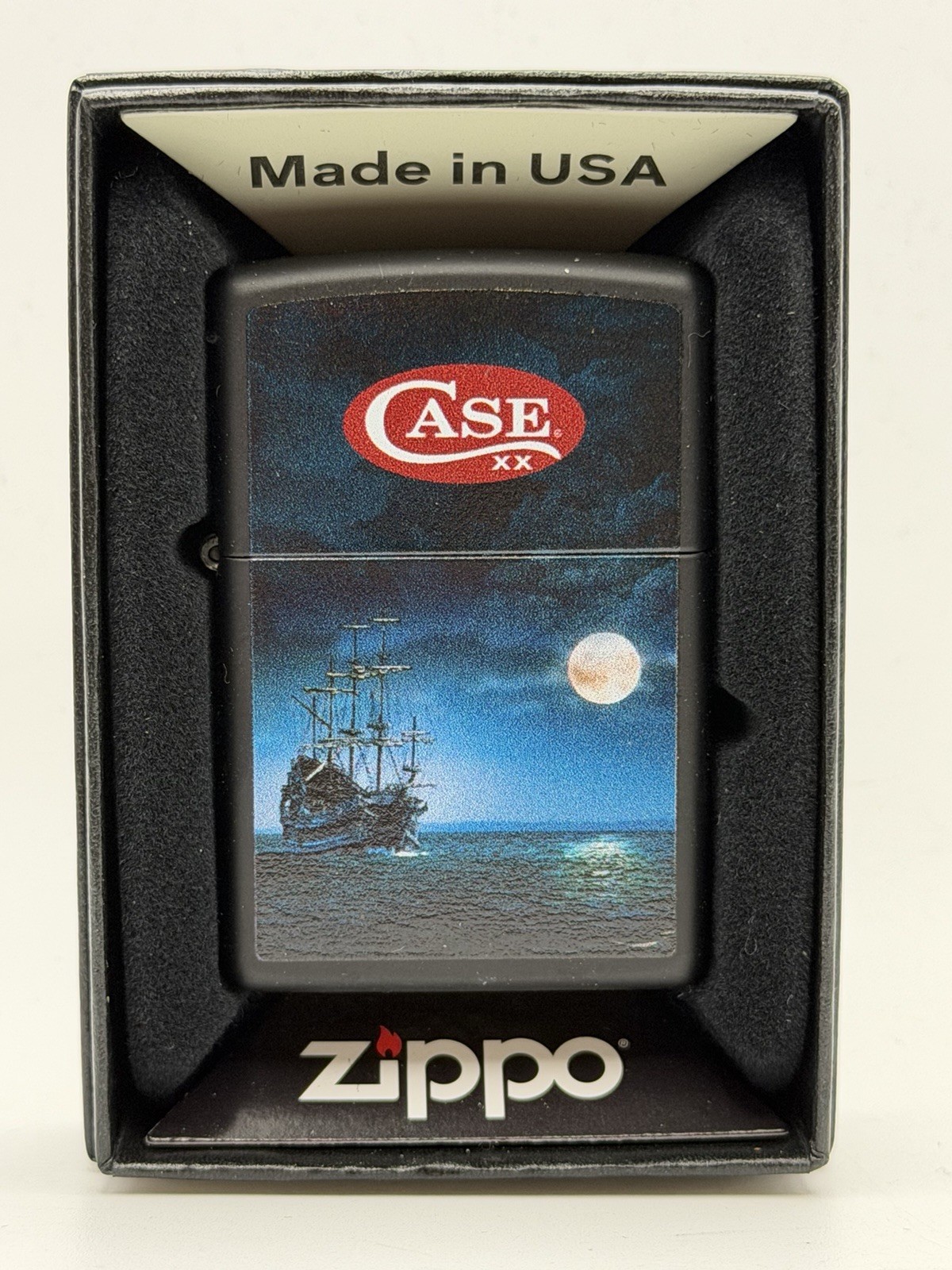Case Cutlery Ship In The Night Black Matte Zippo Lighter NEW