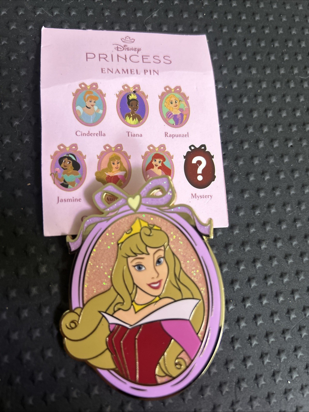 Disney Aurora Sleeping Beauty PALM Personality Cameo Mystery Jumbo Glitter Pin