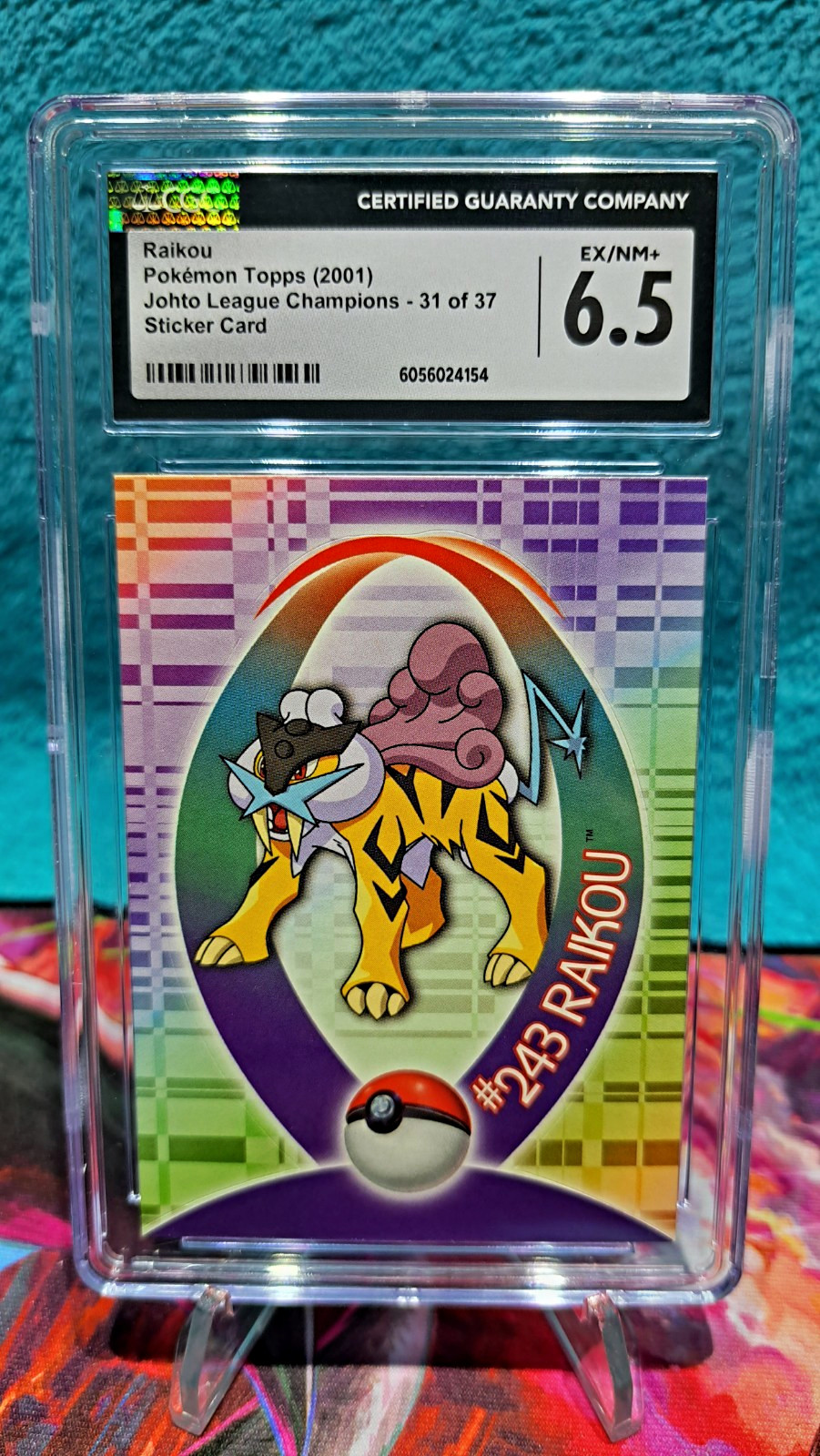 💥✨️POP 1✨️ Raikou #31 of only 37 Pokémon Topps 2001 Vintage Sticker ✨️CGC 6.5✨️ 💥✨️POP 1✨️ Raikou #31 of only 37 Pokémon Topps 2001 Vintage Sticker ✨️CGC 6.5✨️