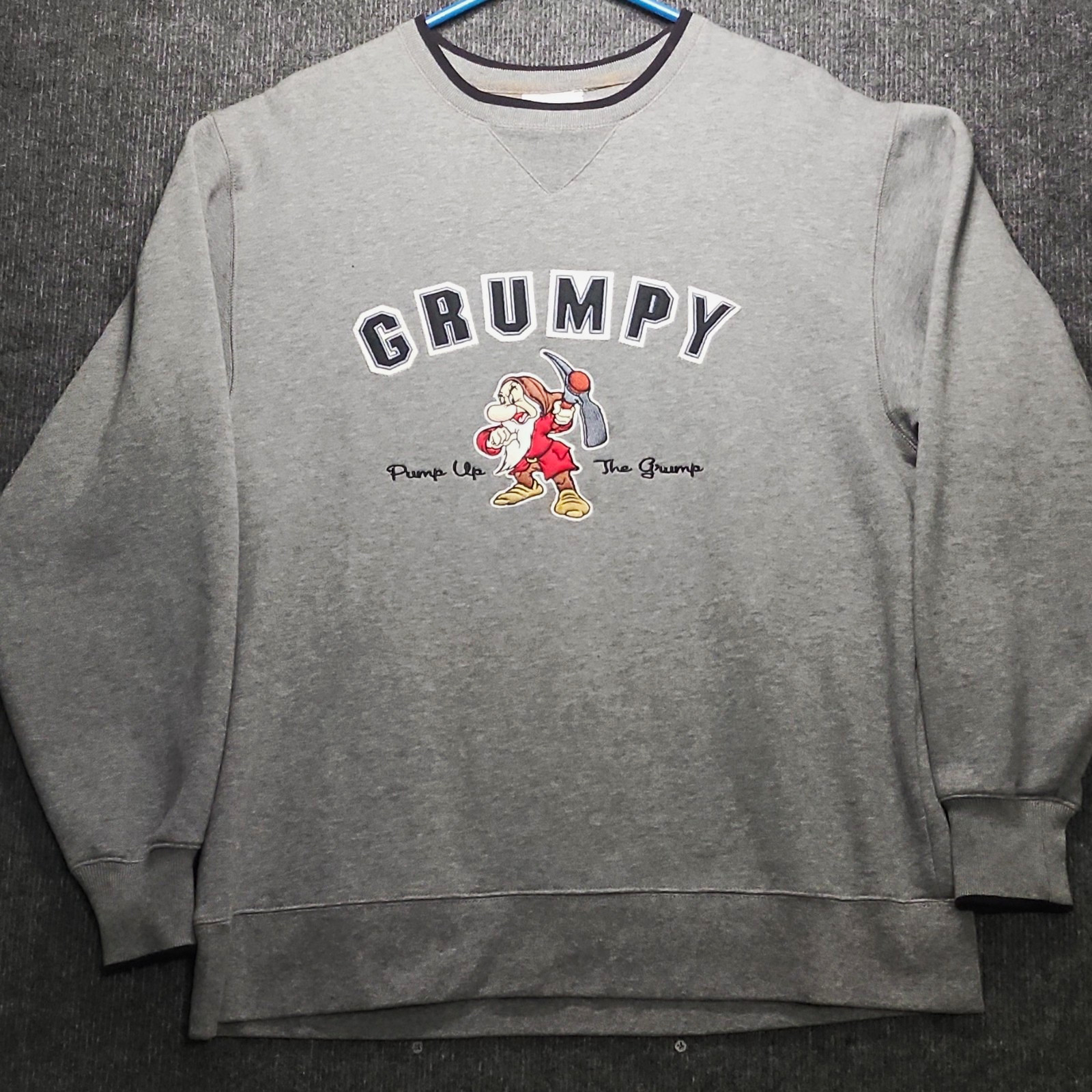 NWT VTG 1990s Walt Disney World Grumpy Pump Up The Grump Crewneck Sweatshirt M 