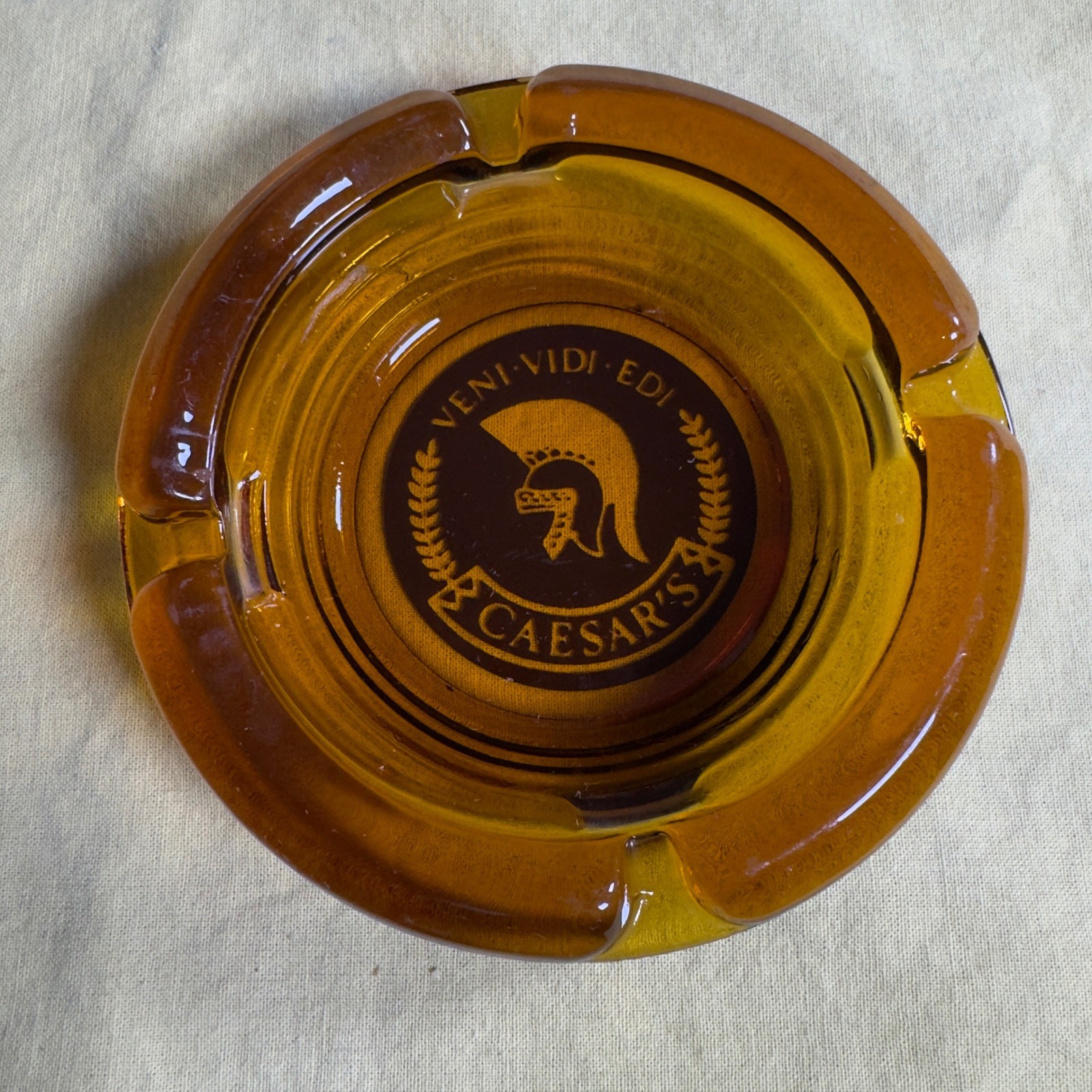 Vintage Caesars Palace Amber Glass Ashtray Veni Vidi Edi Las Vegas Casino Decor Vintage Caesars Palace Amber Glass Ashtray Veni Vidi Edi Las Vegas Casino Decor