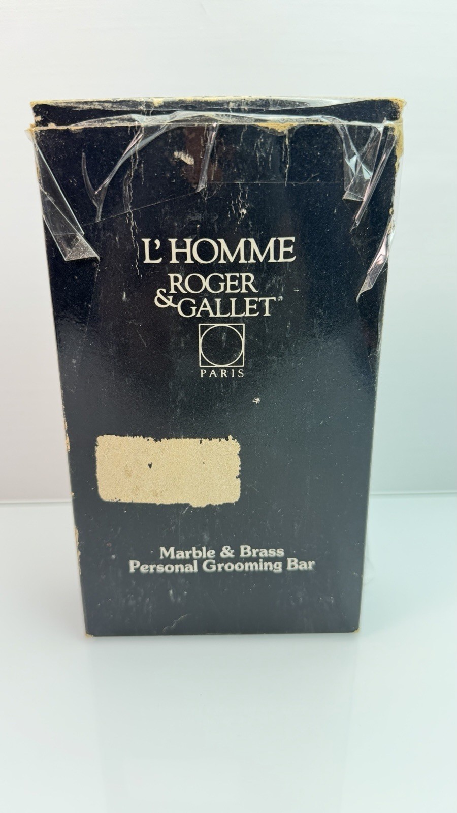 Ultra Rare Vintage Roger & Gallet L'Homme Marble & Brass personal grooming bar