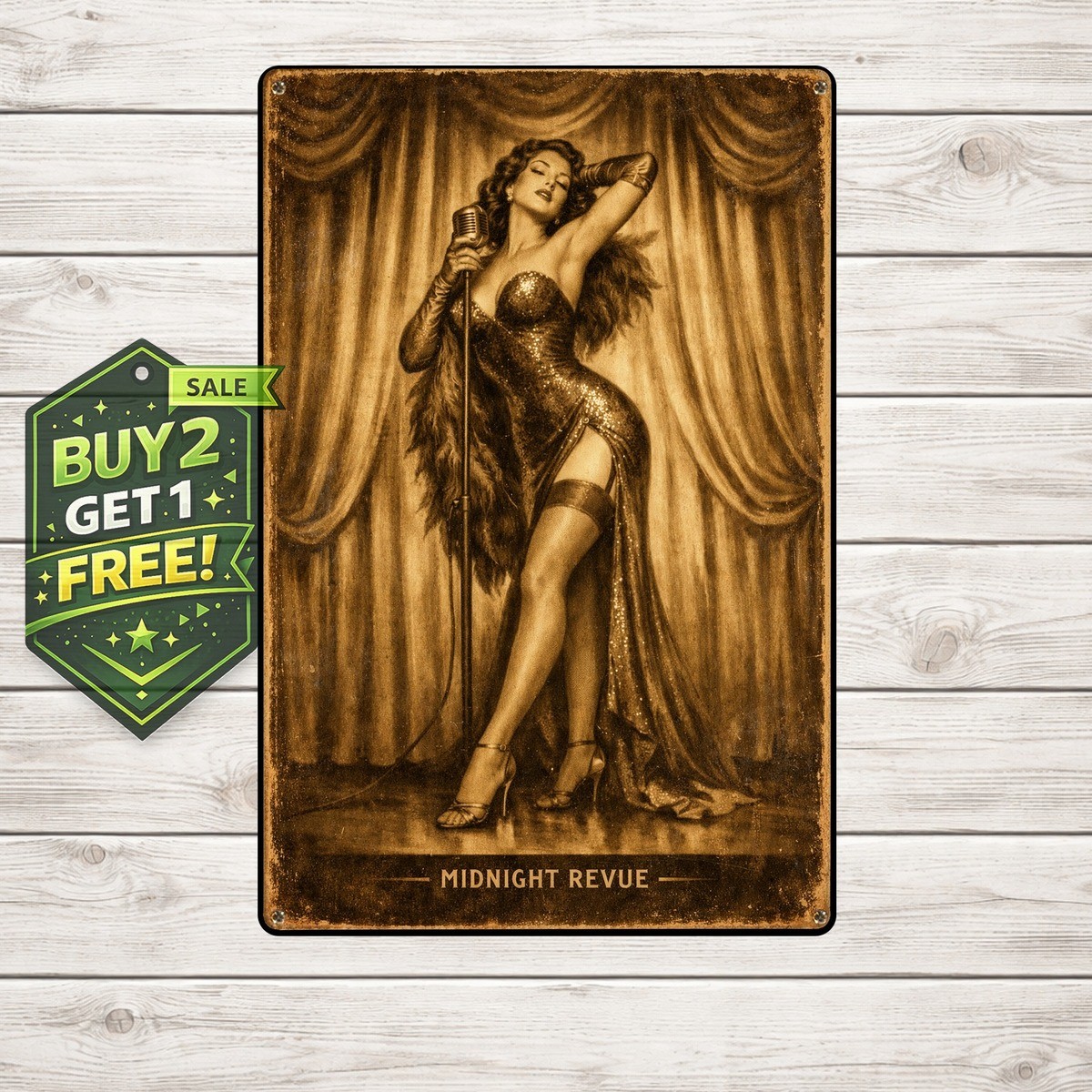 Betty Page Pose Wall Art Pin-up Garage Bar 8x12 Metal Tin Sign