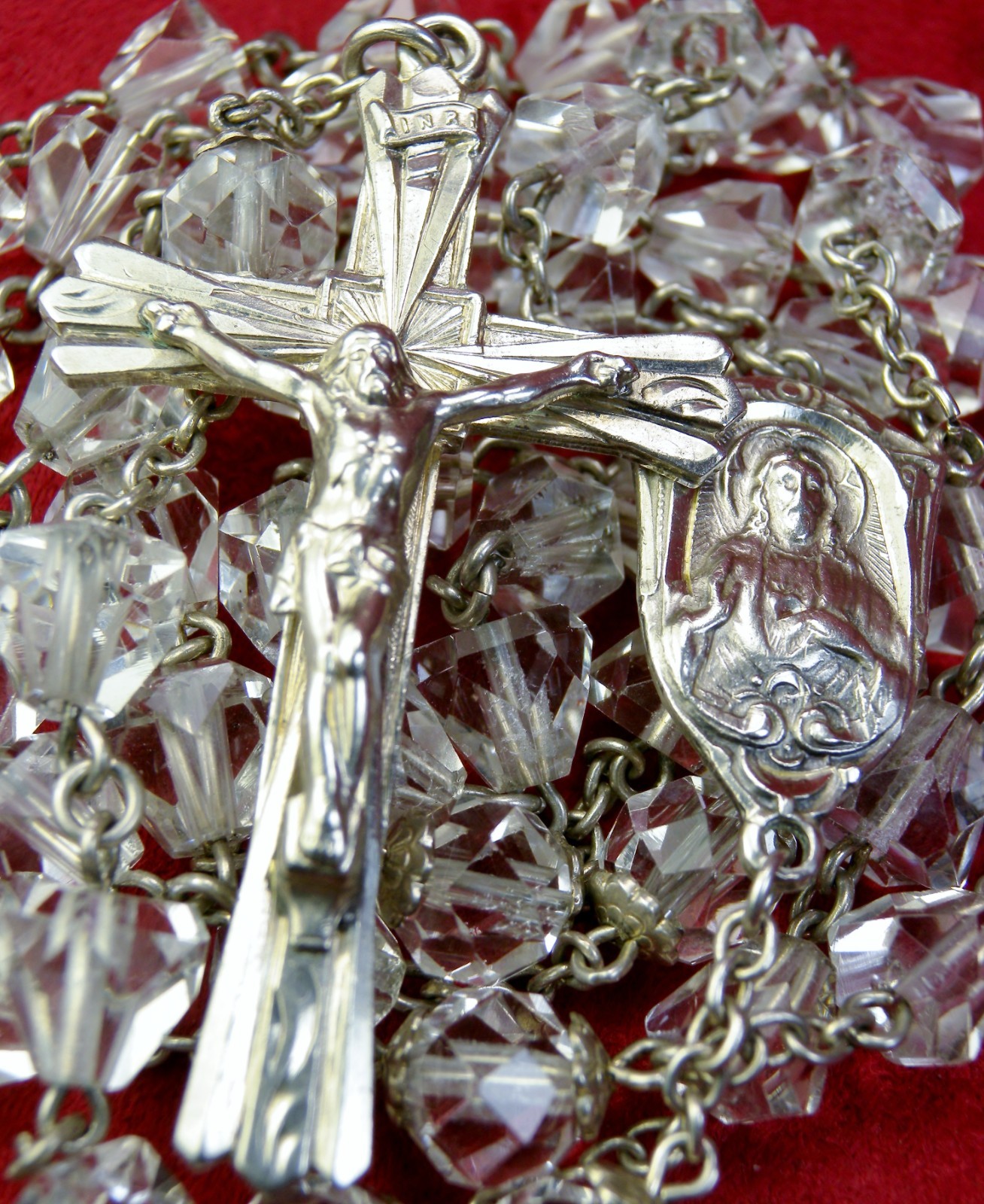 Bertha's Estate Collection VINTAGE CATAMORE STERLING Silver Crystal Bead Rosary Bertha's Estate Collection VINTAGE CATAMORE STERLING Silver Crystal Bead Rosary