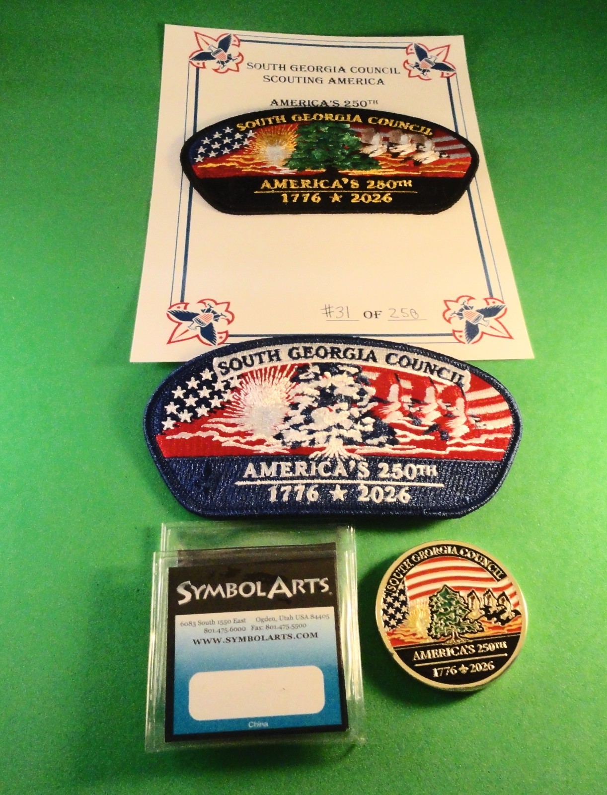 SSP SOUTH GEORGIA AREA COUNCIL - USA 250th BIRTHDAY ISSUE 1776 2026 SET 1/250 SSP SOUTH GEORGIA AREA COUNCIL - USA 250th BIRTHDAY ISSUE 1776 2026 SET 1/250